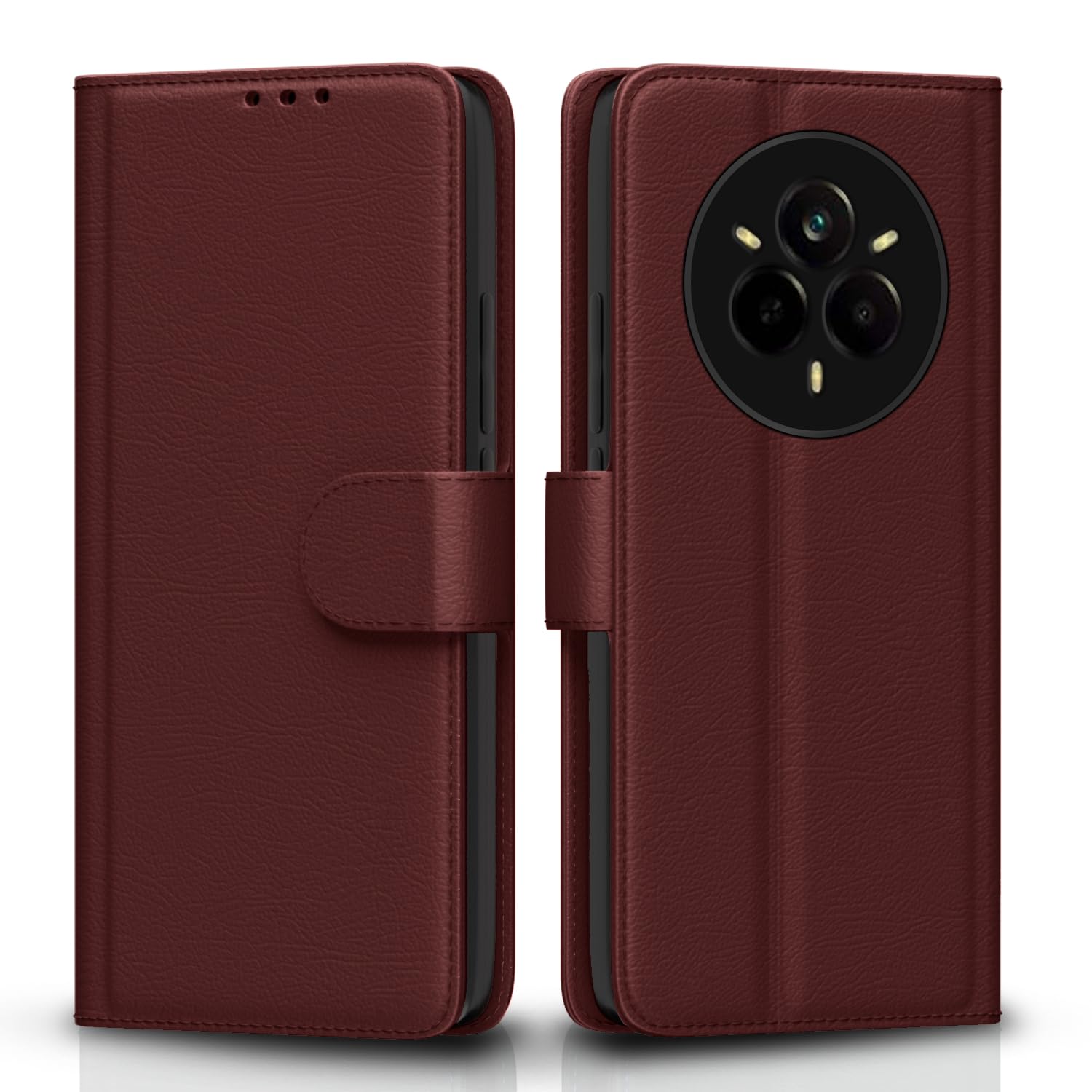 Brown Wallet wallet flip cover for Realme 14 Pro 5G – Pikkme