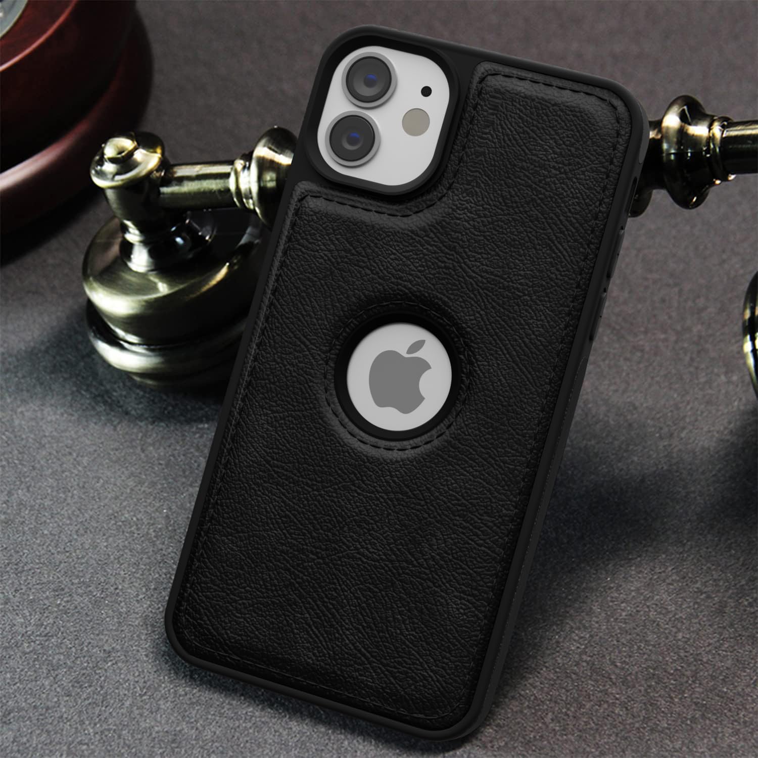 Pikkme iPhone 12/12 Pro Flexible Pu Leather Back Case (Black)