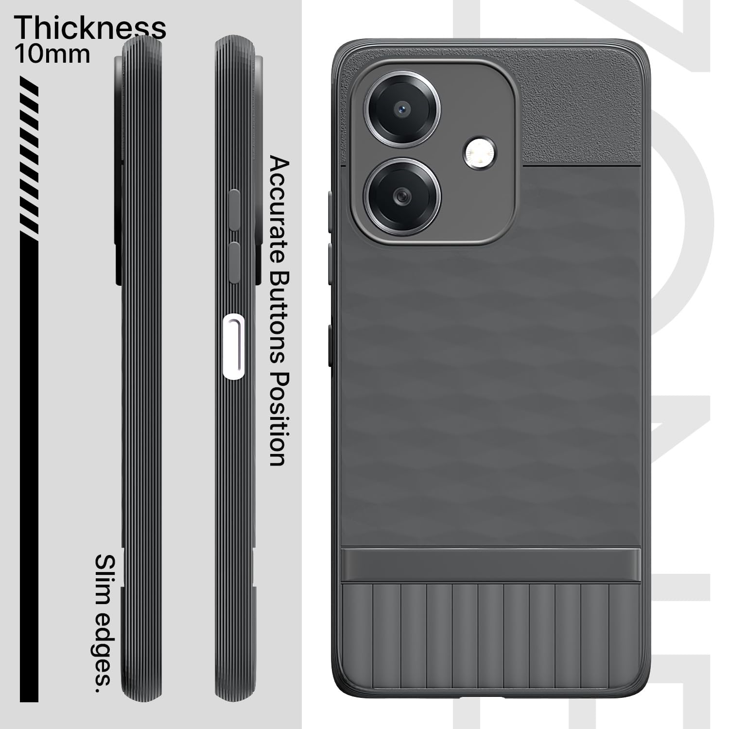 Pikkme Oppo A3x 5G / A3x 4G / A3 5G Gencase Back Cover (Grey)