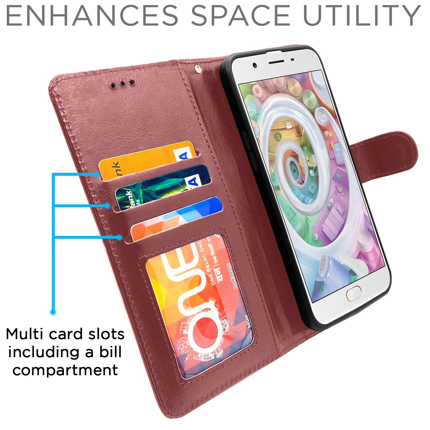 Brown Wallet flip cover for Oppo F1s – Pikkme – photo 4