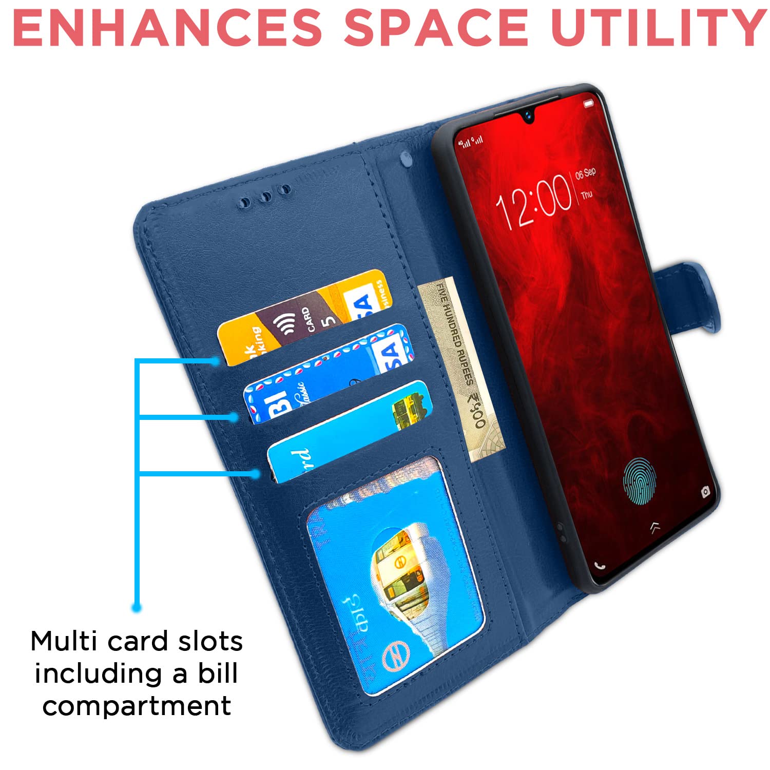 Pikkme Vivo V11 Pro Vintage Flip Cover| Blue