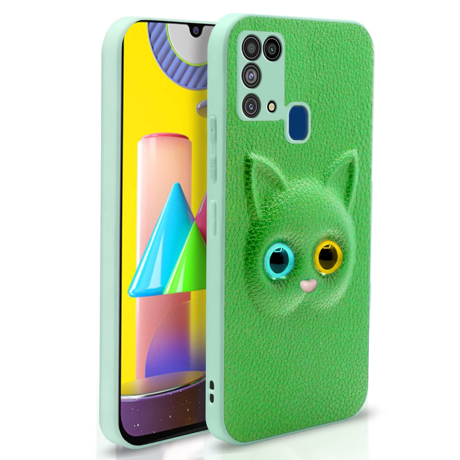 Pikkme green Cat phone cover for Samsung M31/M31 Prime/F41