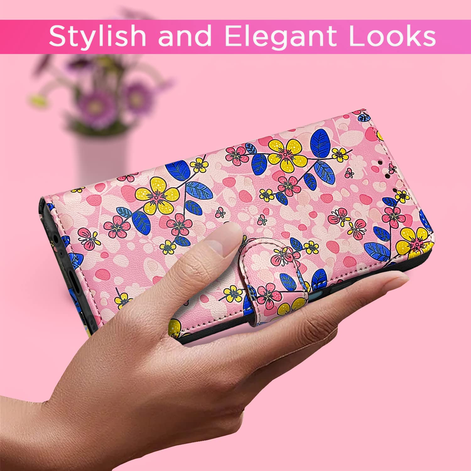 Pikkme Redmi Note 10 / 10s / 11 SE Flower Flip Cover (Pink)