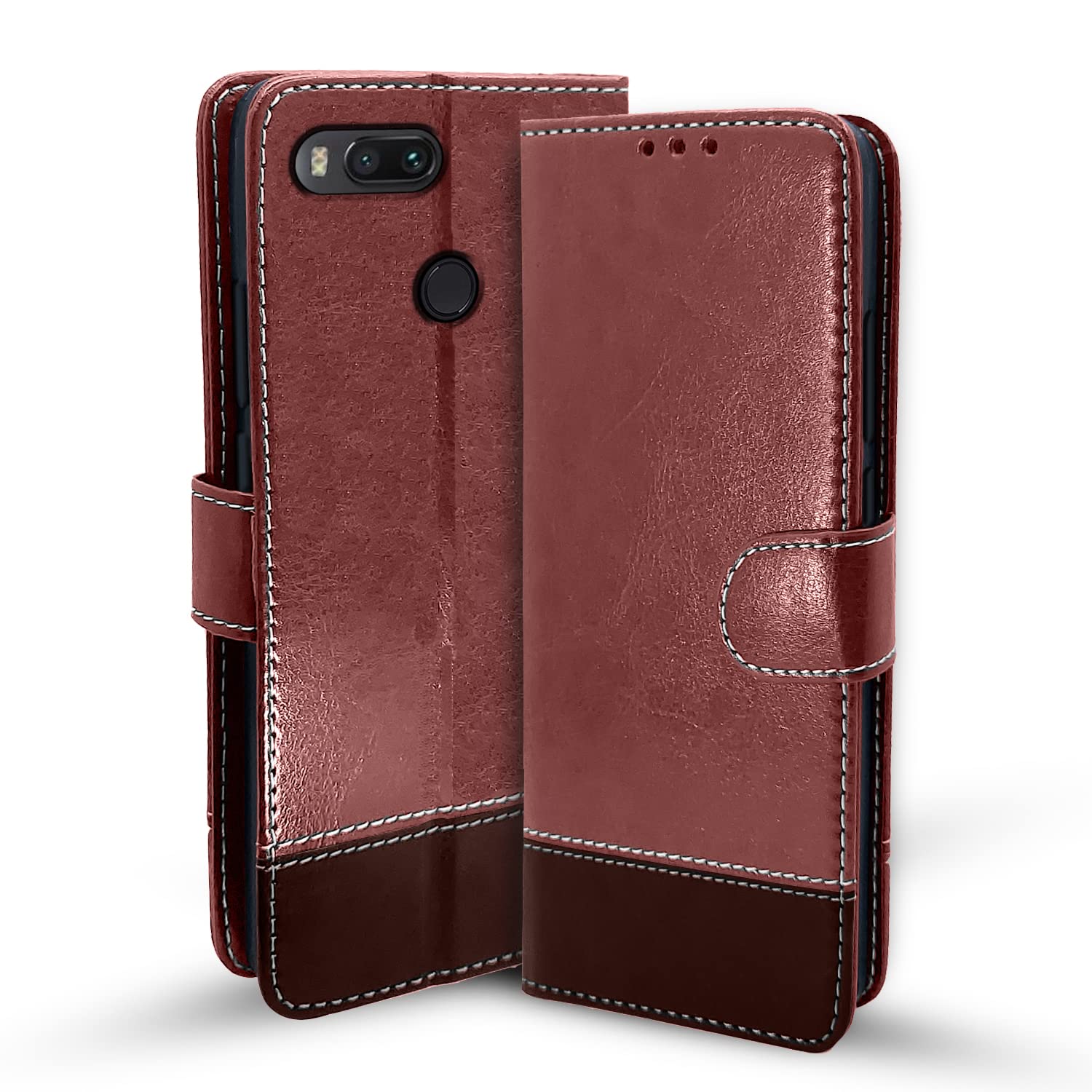 Pikkme brown & coffee flip cover for Mi A1