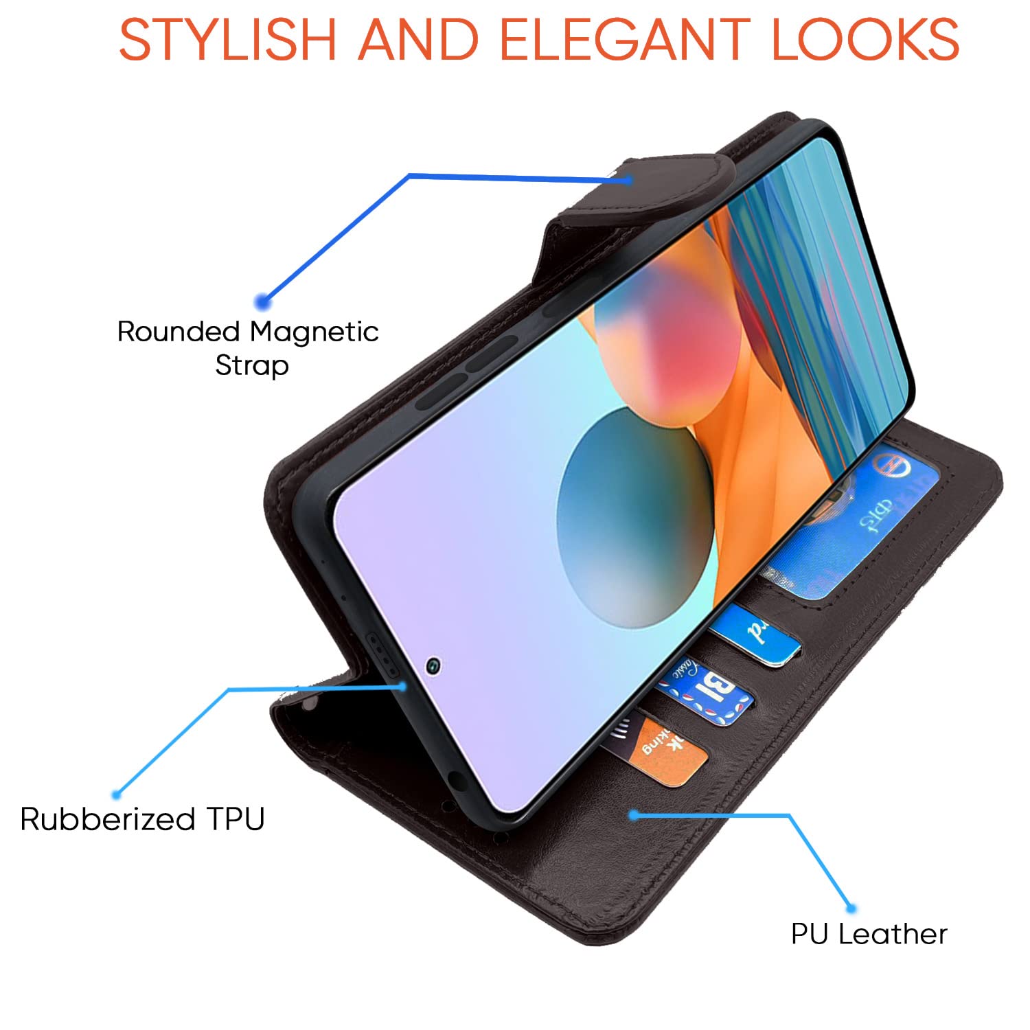 Pikkme Mi Redmi Note 11 Pro/Note 11 Pro Plus 5G Vintage Flip Cover (Coffee)