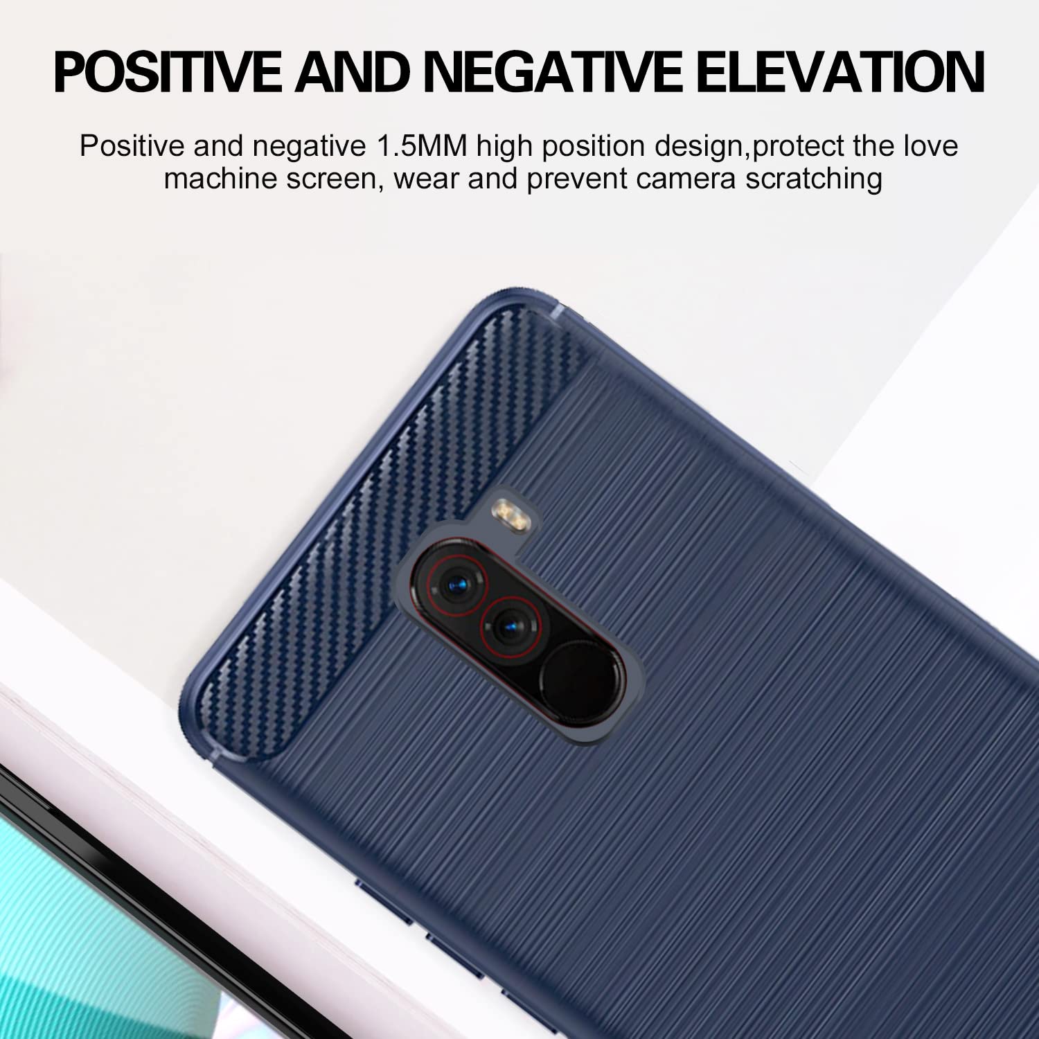 Pikkme Mi Poco F1 Hybrid Carbon Fiber Back Cover | Blue