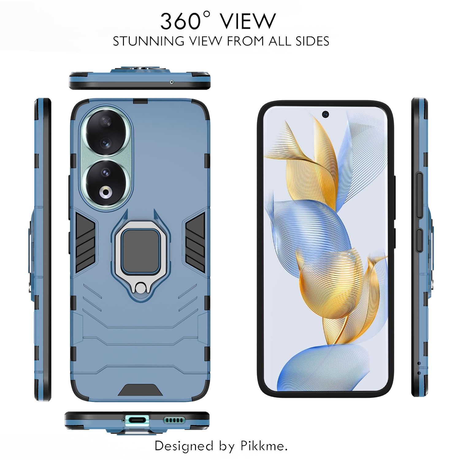 Pikkme Honor 90 5G D5 Tough Armor Back Cover | Blue