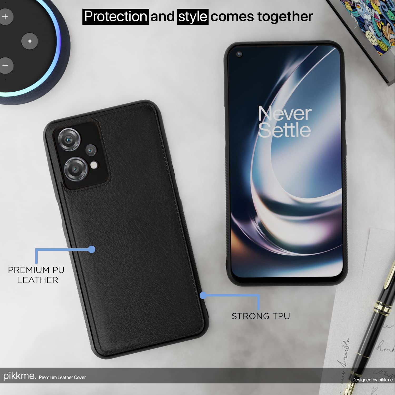 Pikkme Oneplus Nord Ce 2 Lite 5G Leather Back Case | Black