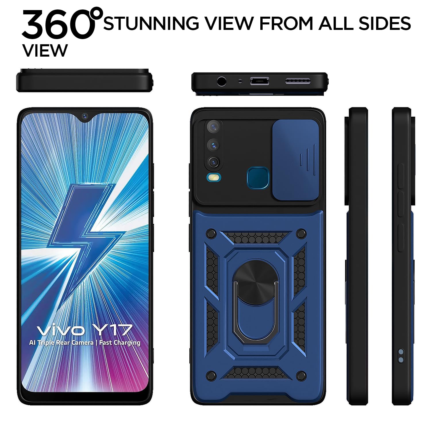 Pikkme blue D10 Camera Shield mobile back cover for Vivo Y12/Y15/Y17/U10 – photo 5