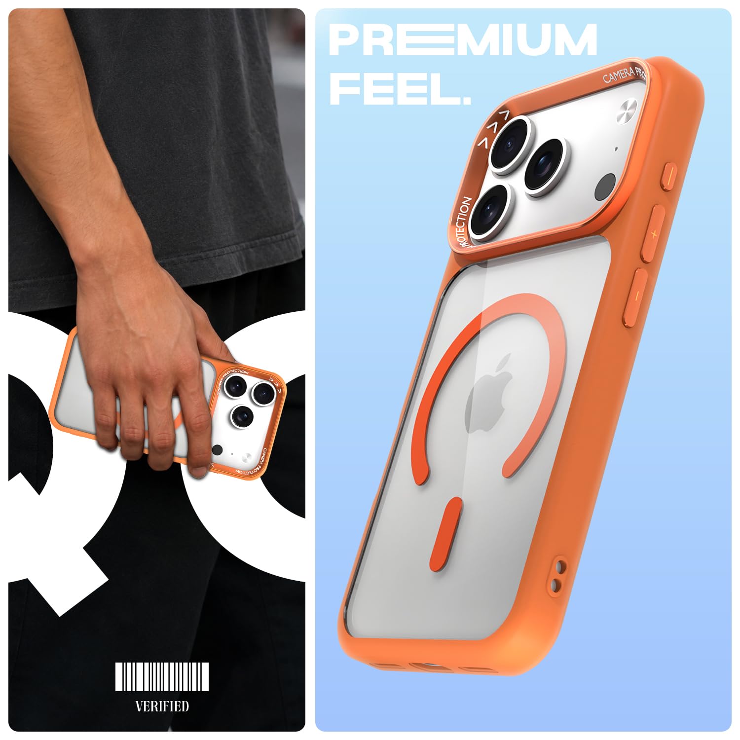 Pikkme orange mag-safe MagSafe mobile cover for iPhone 17 Pro Max – photo 2