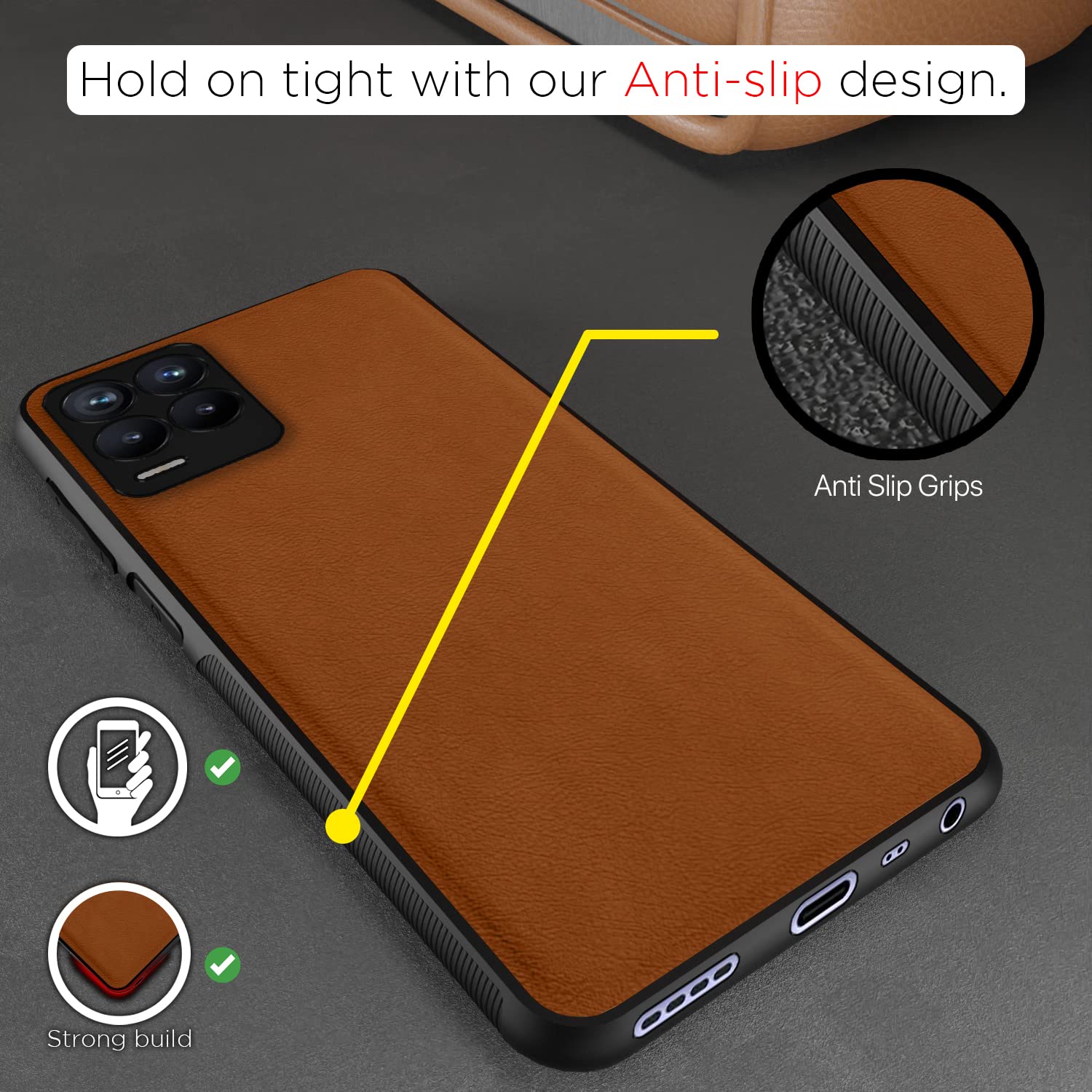 Camel Leather phone cover for Realme 8 4G/8 Pro – Pikkme – photo 2