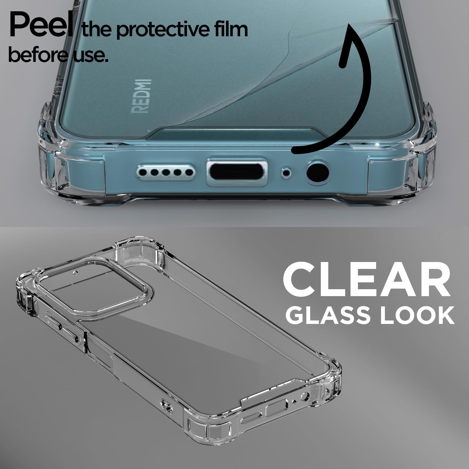 Pikkme Redmi 15c 5G transparent mobile back cover – photo 3