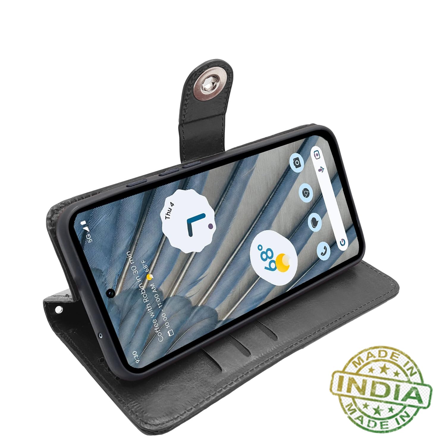Pikkme Google Pixel 7A Button black mobile flip cover – photo 5