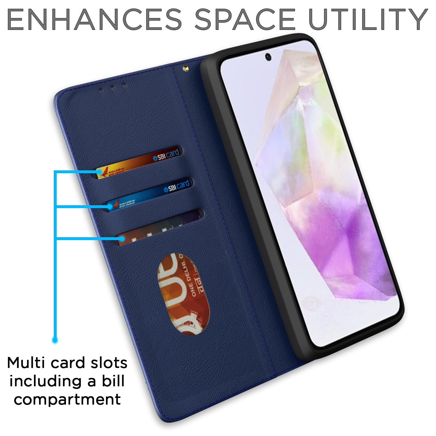 Pikkme blue mobile flip cover for Samsung A56 5G – photo 3