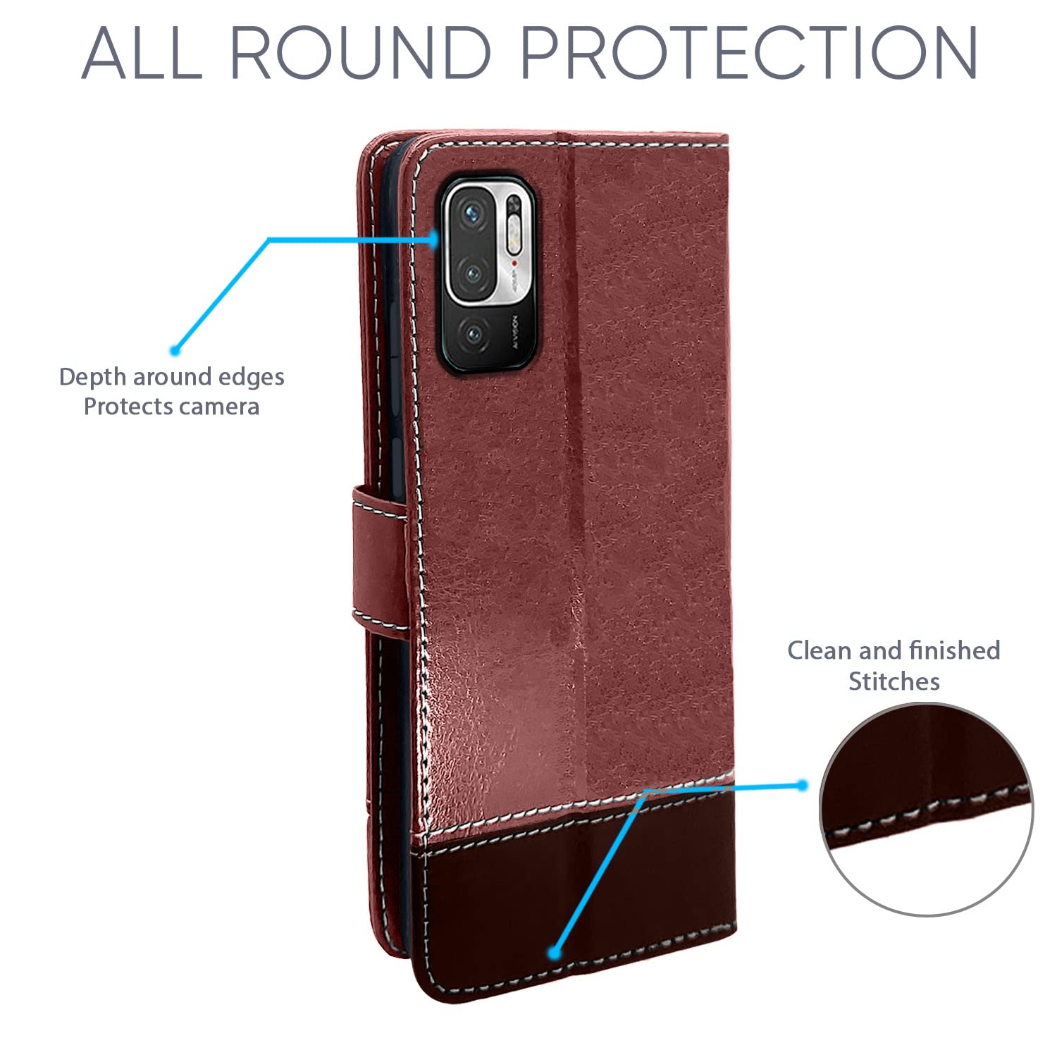 Brown & coffee Magnetic flip case for Redmi Note 10T/Poco M3 Pro 5G – Pikkme – photo 4