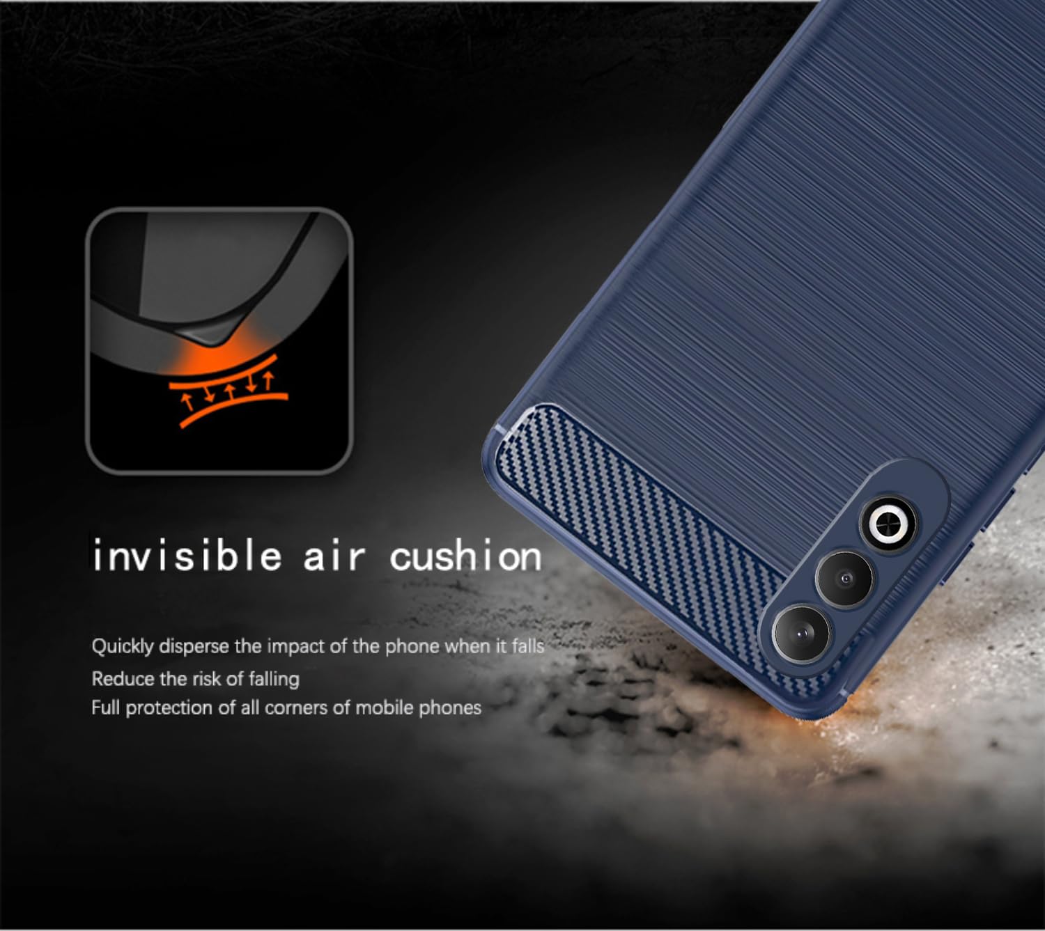 Pikkme OnePlus Nord Ce 4 5G Carbon Fibre Back Cover (Blue)