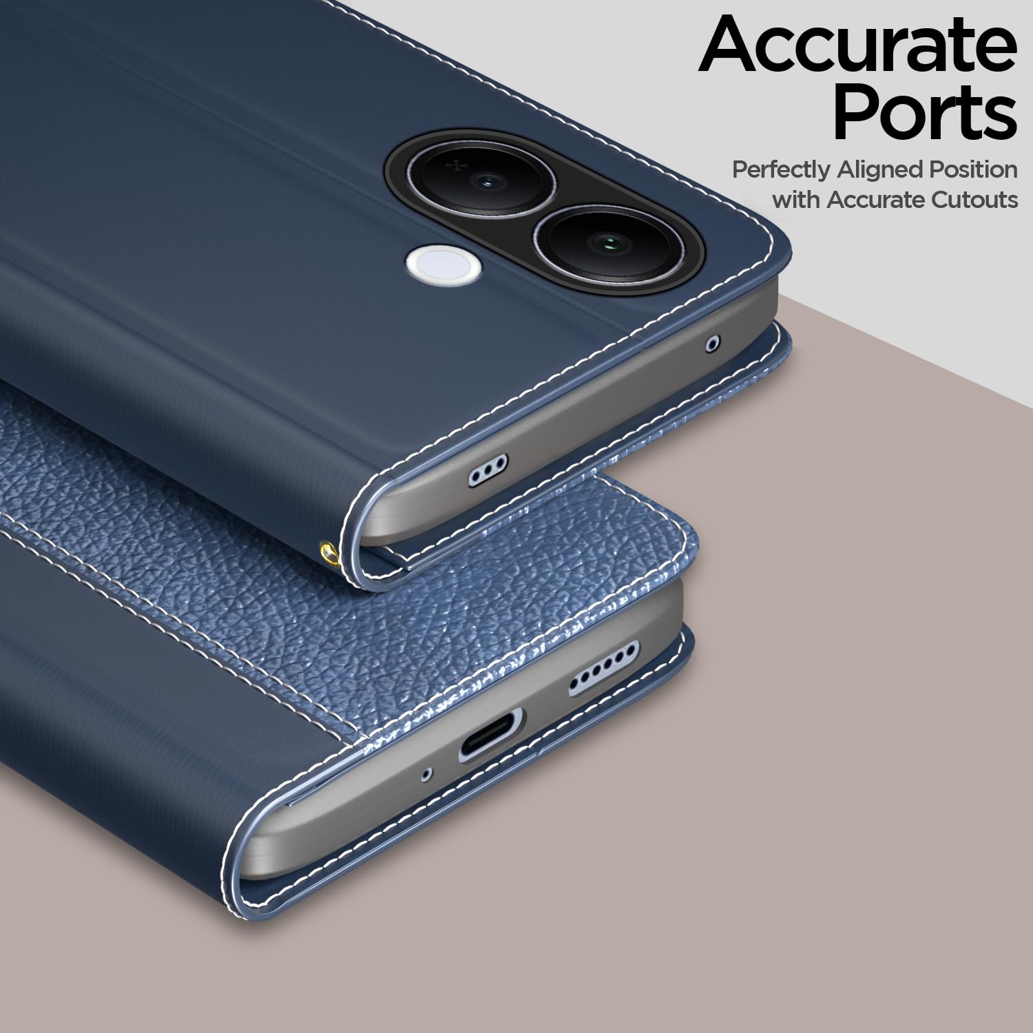 Pikkme blue Wallet mobile flip cover for Vivo V60 Lite 5G – photo 2