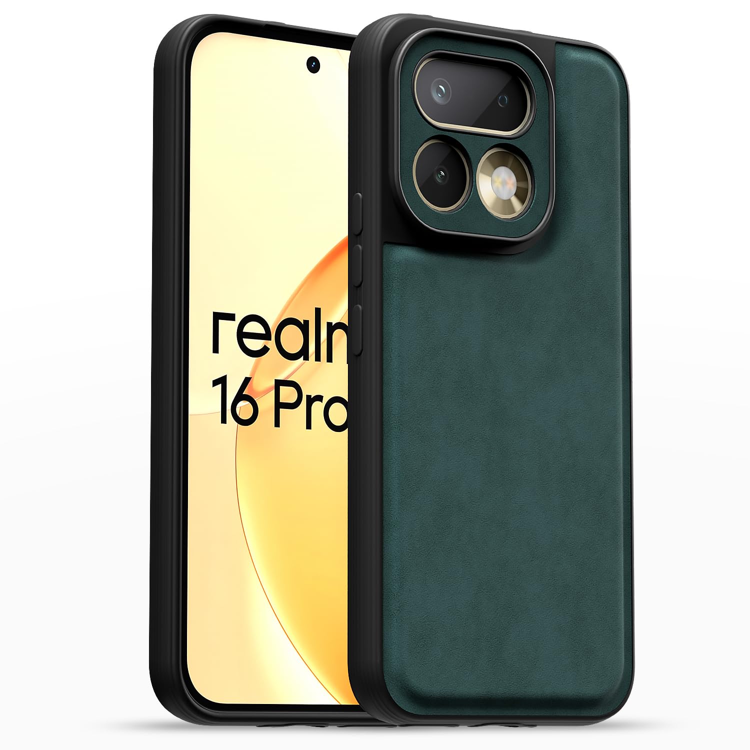 Green Leather mobile cover for Realme 16 Pro 5G – Pikkme