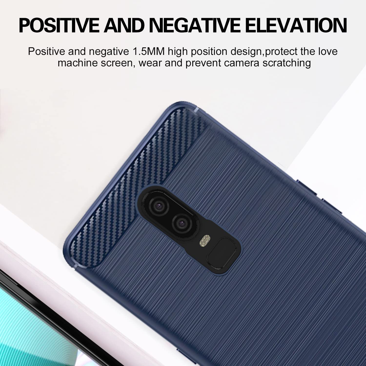 Pikkme Oneplus 6 Hybrid Carbon Fiber Back Cover | Blue