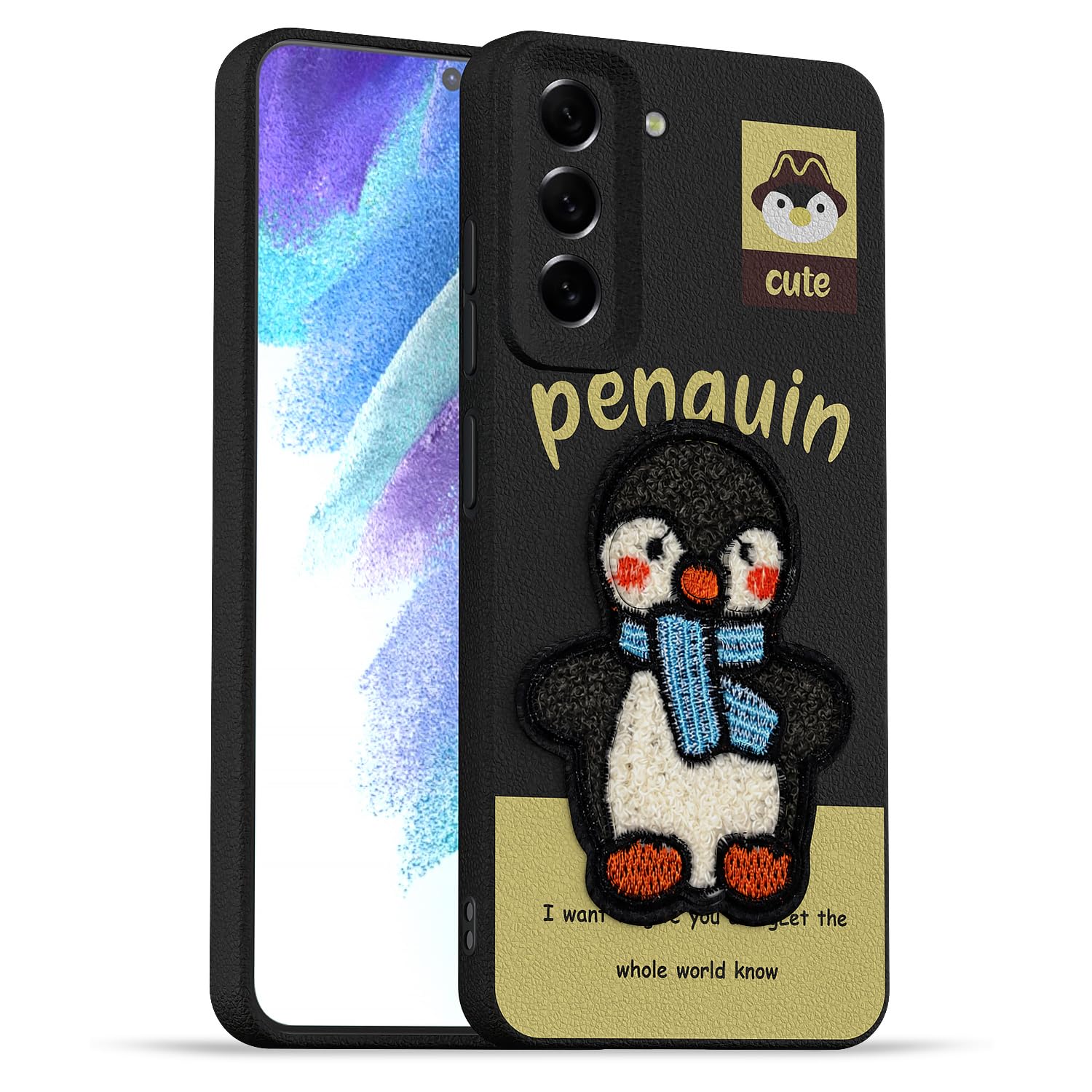 Samsung S21 FE 5G Plush Patch mobile cover in black by Pikkme