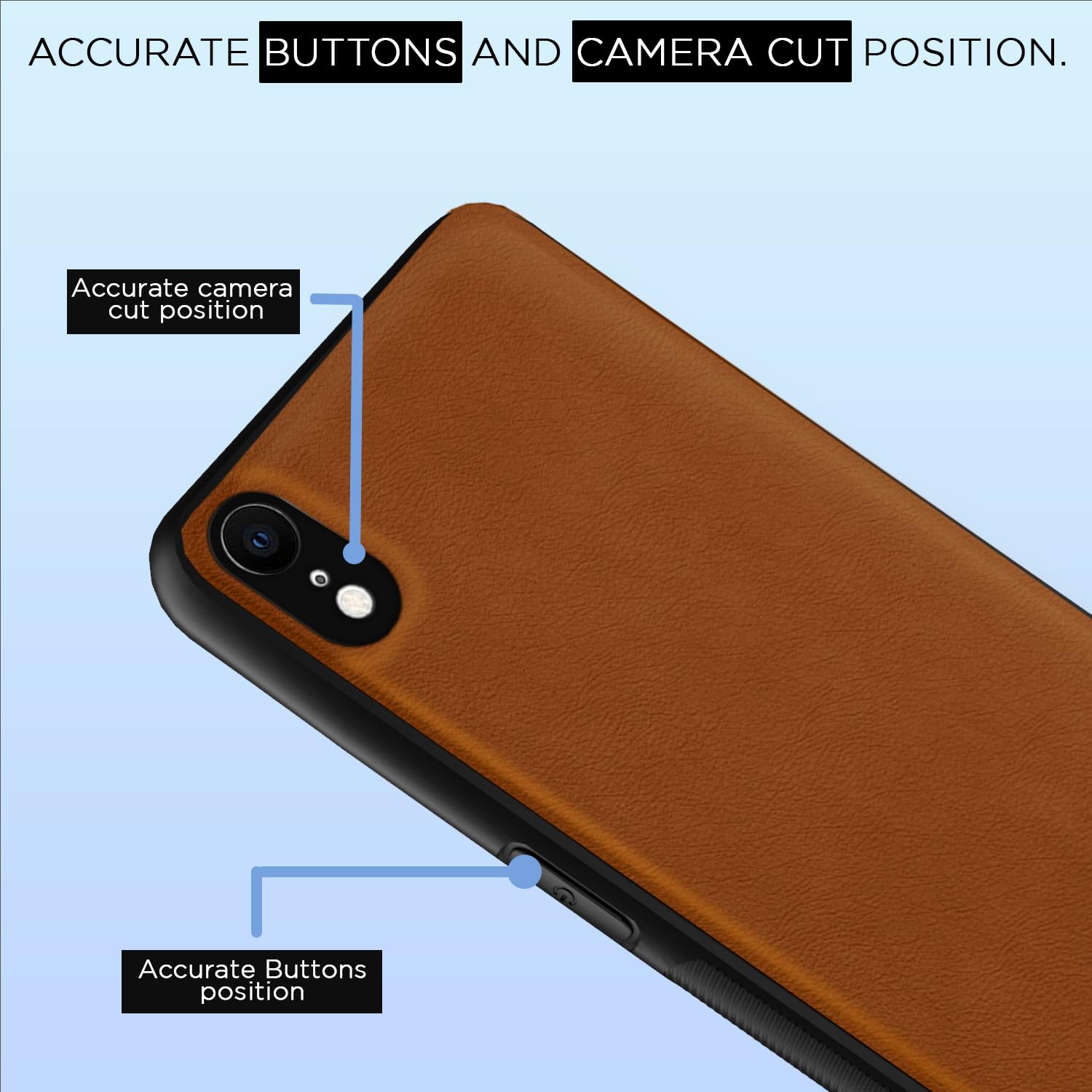 iPhone XR Leather back cover in camel by Pikkme – photo 6