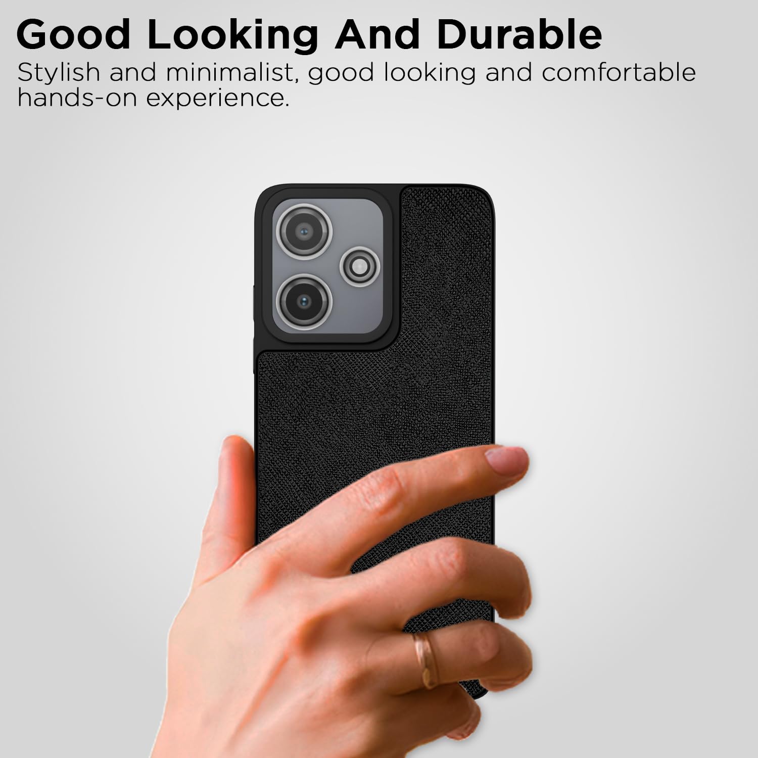 Pikkme Redmi 12 5G / 4G / Poco M6 Pro 5G Indian Leather Back Cover (Black)