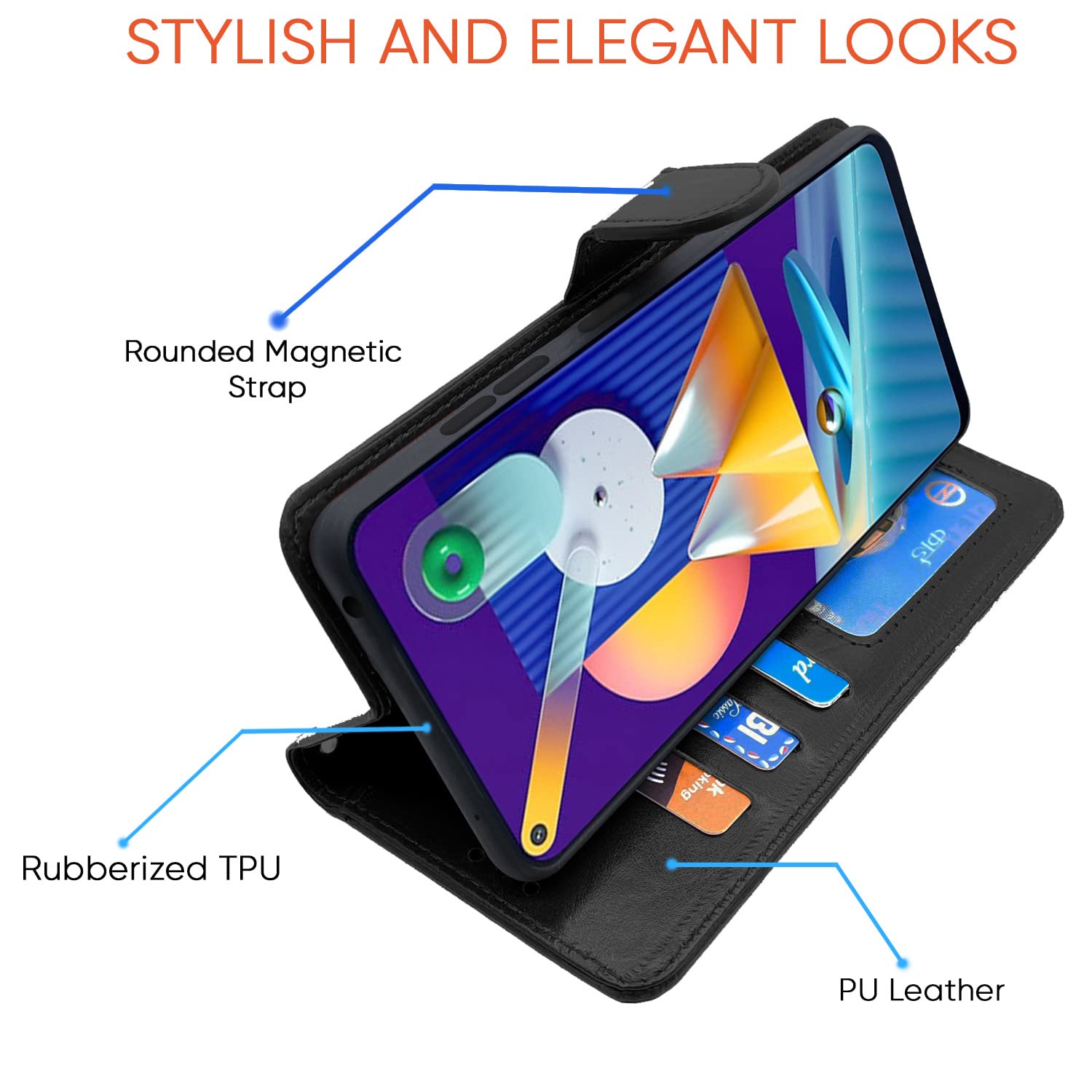 Pikkme Samsung Galaxy M11 Vintage Flip Cover (Black)