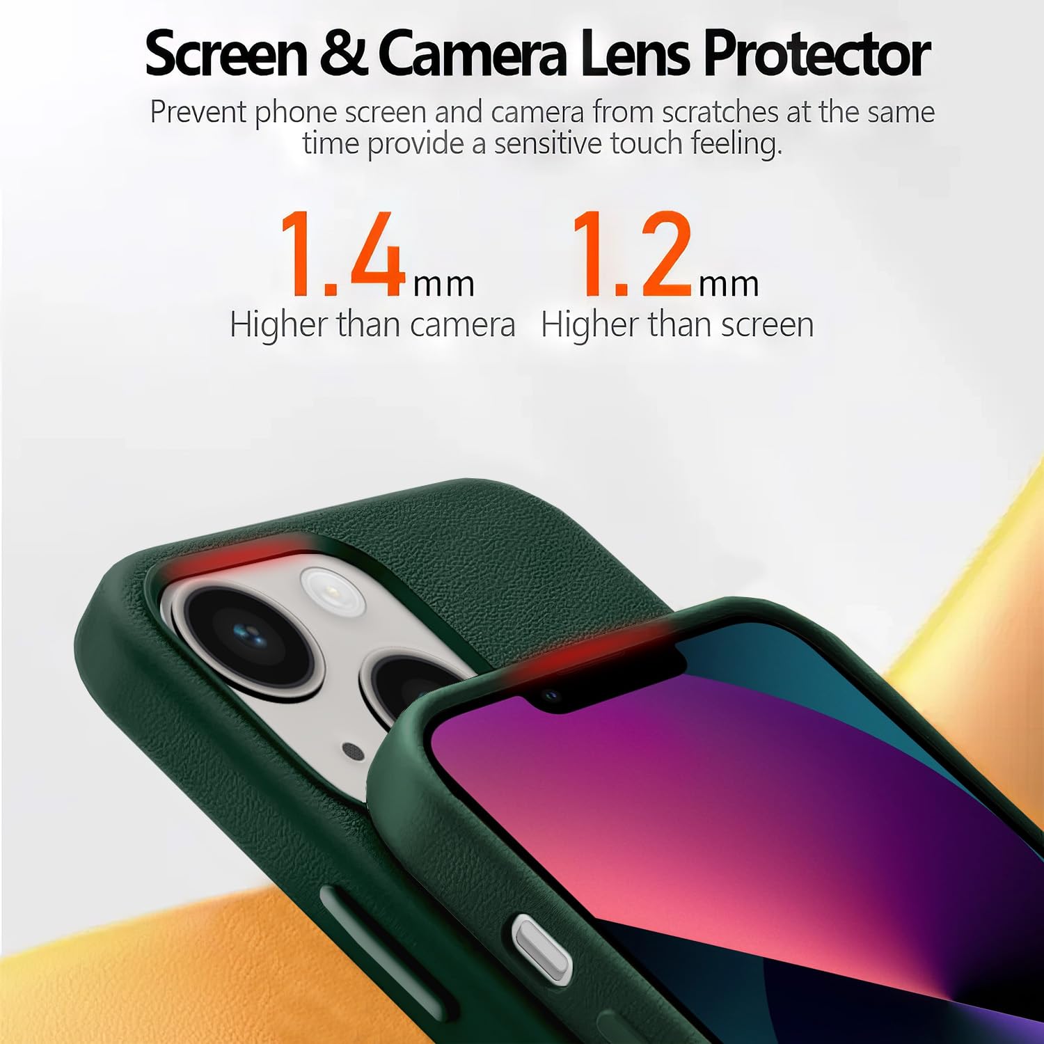 Pikkme shirt green Leather back cover for iPhone 13 – photo 2