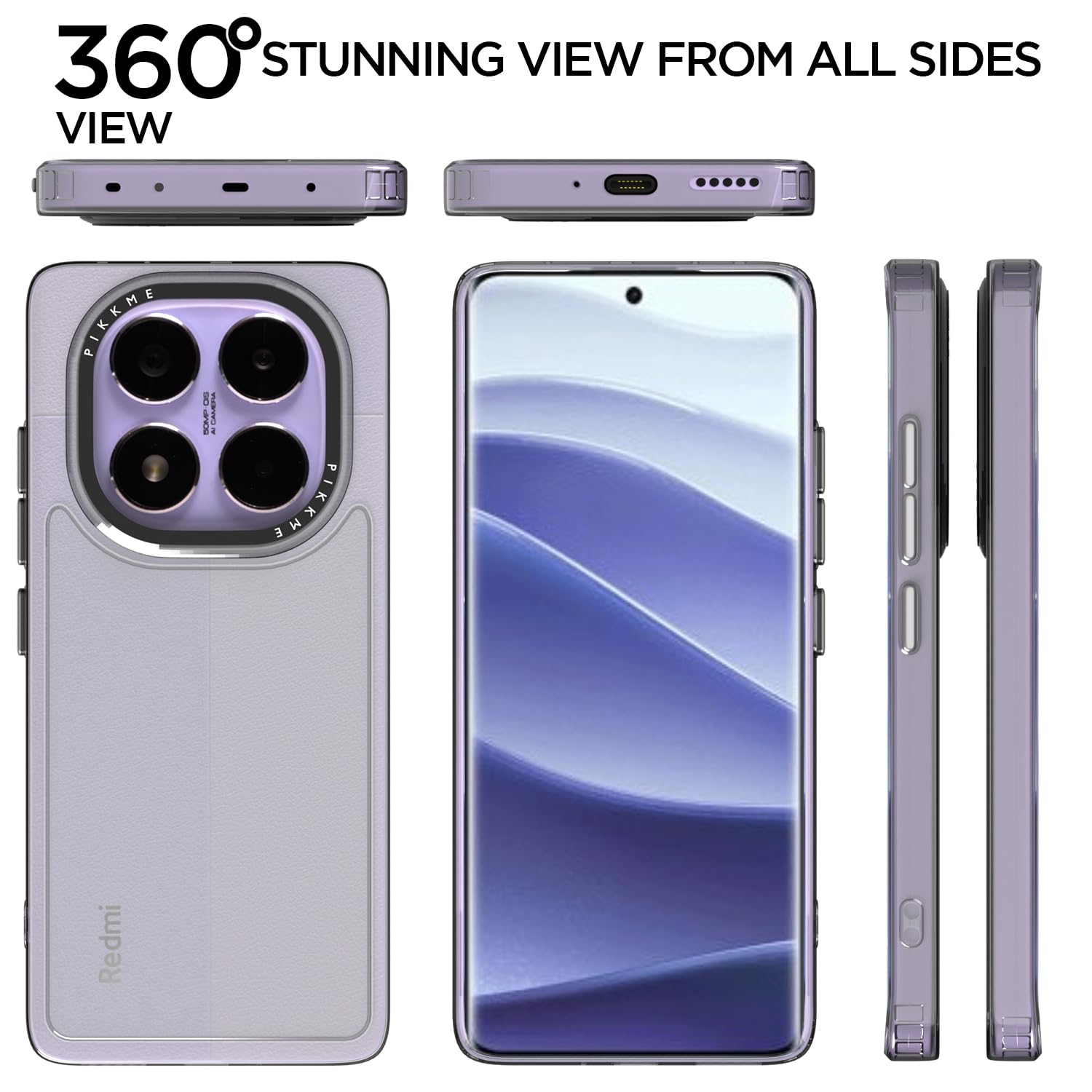 Pikkme Redmi Note 14 Pro 5g Transring Back Cover (Transparent)