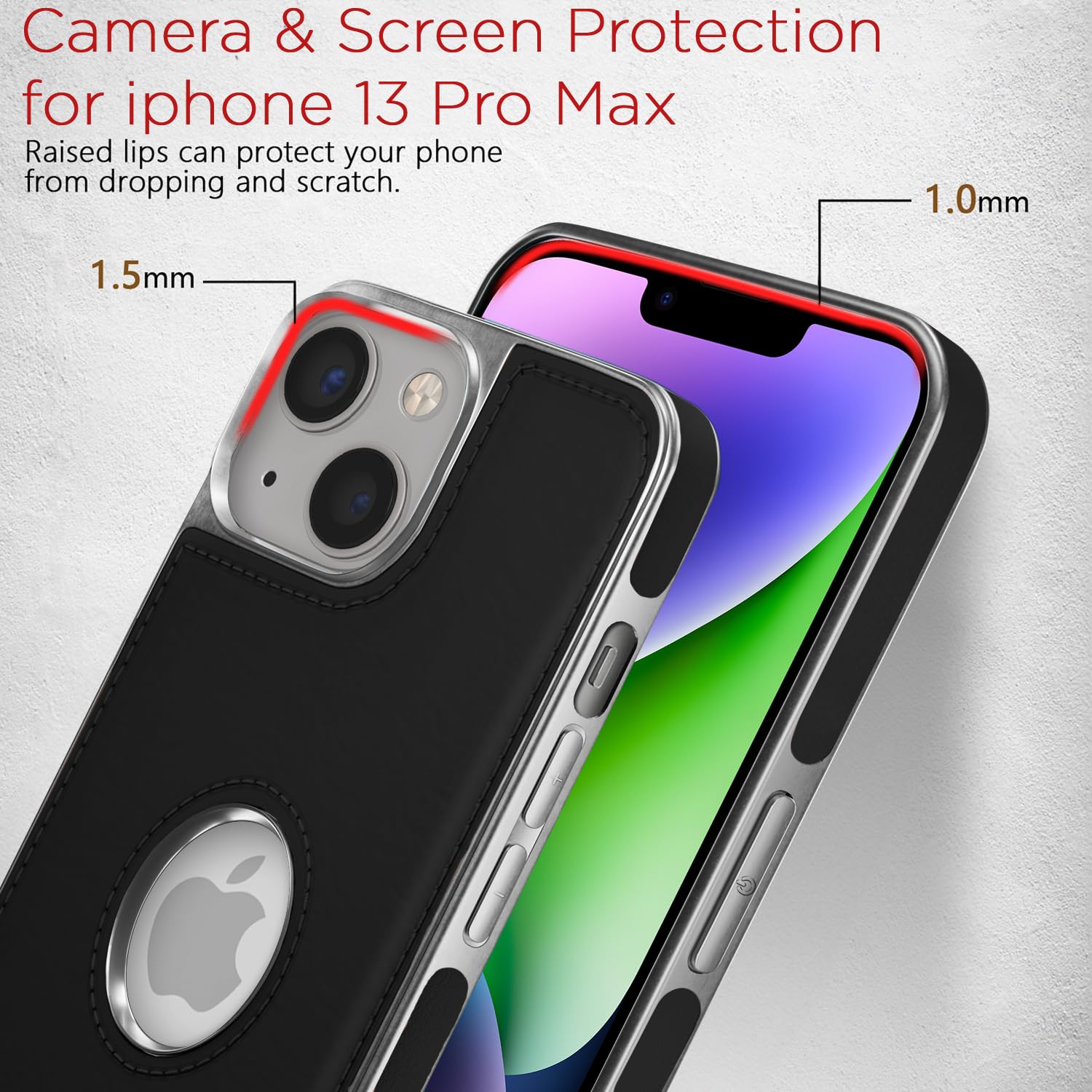 Pikkme chrome black Leatherback mobile cover for iPhone 14 Plus – photo 4