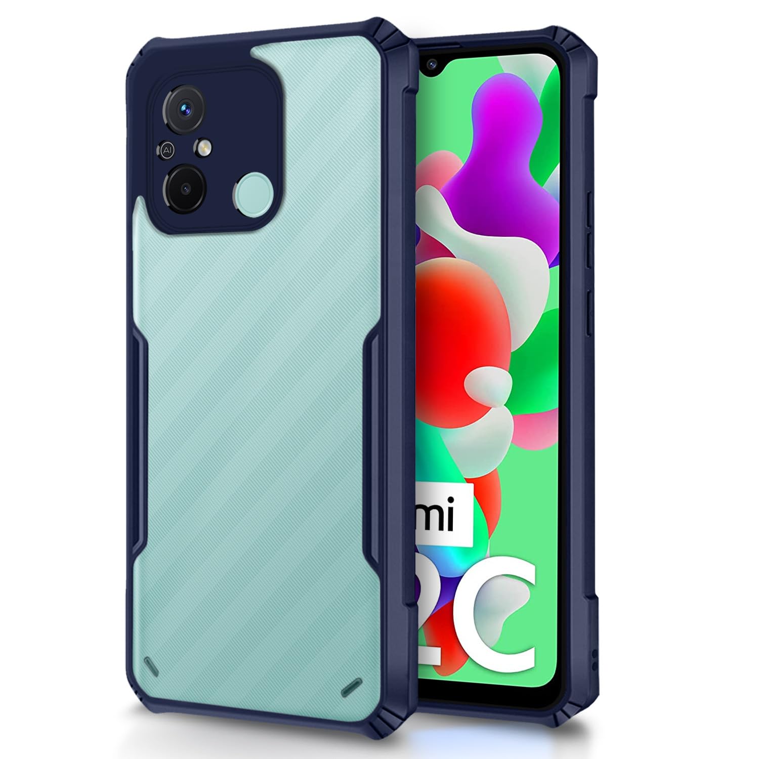 Redmi 12C/Poco C55 Hybrid mobile cover in blue by Pikkme
