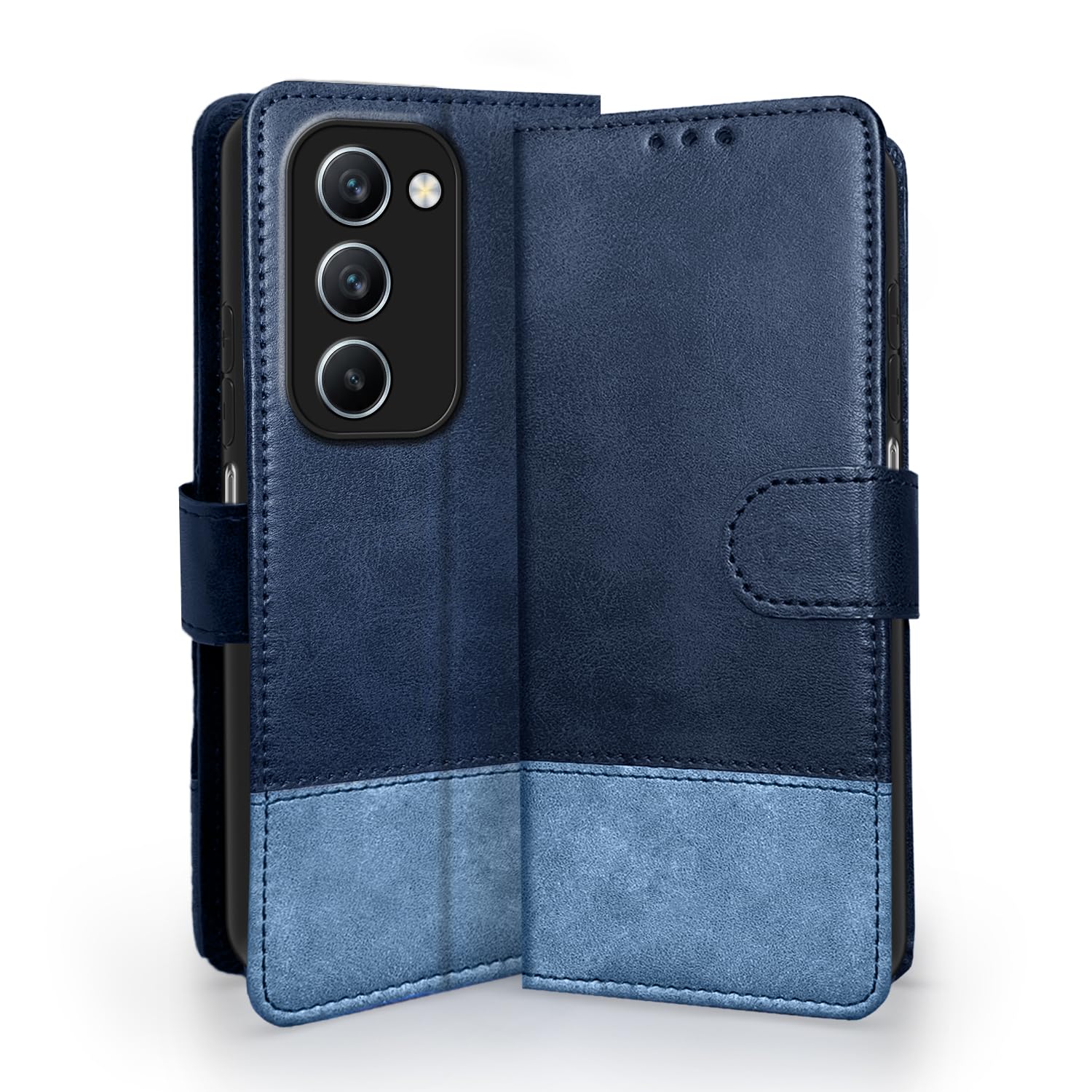 Pikkme Realme P4 Lite/C83 5G navy & light blue flip cover