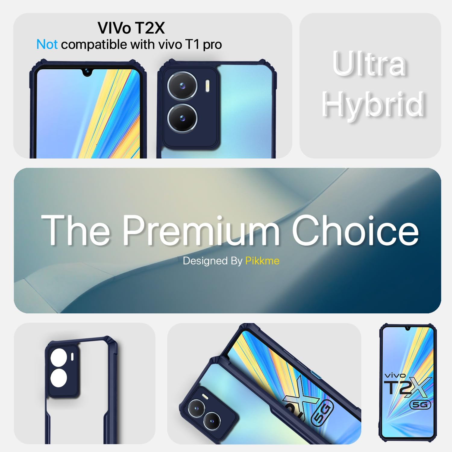 Pikkme Vivo Y16/T2x/Y56 Hybrid blue back cover – photo 2