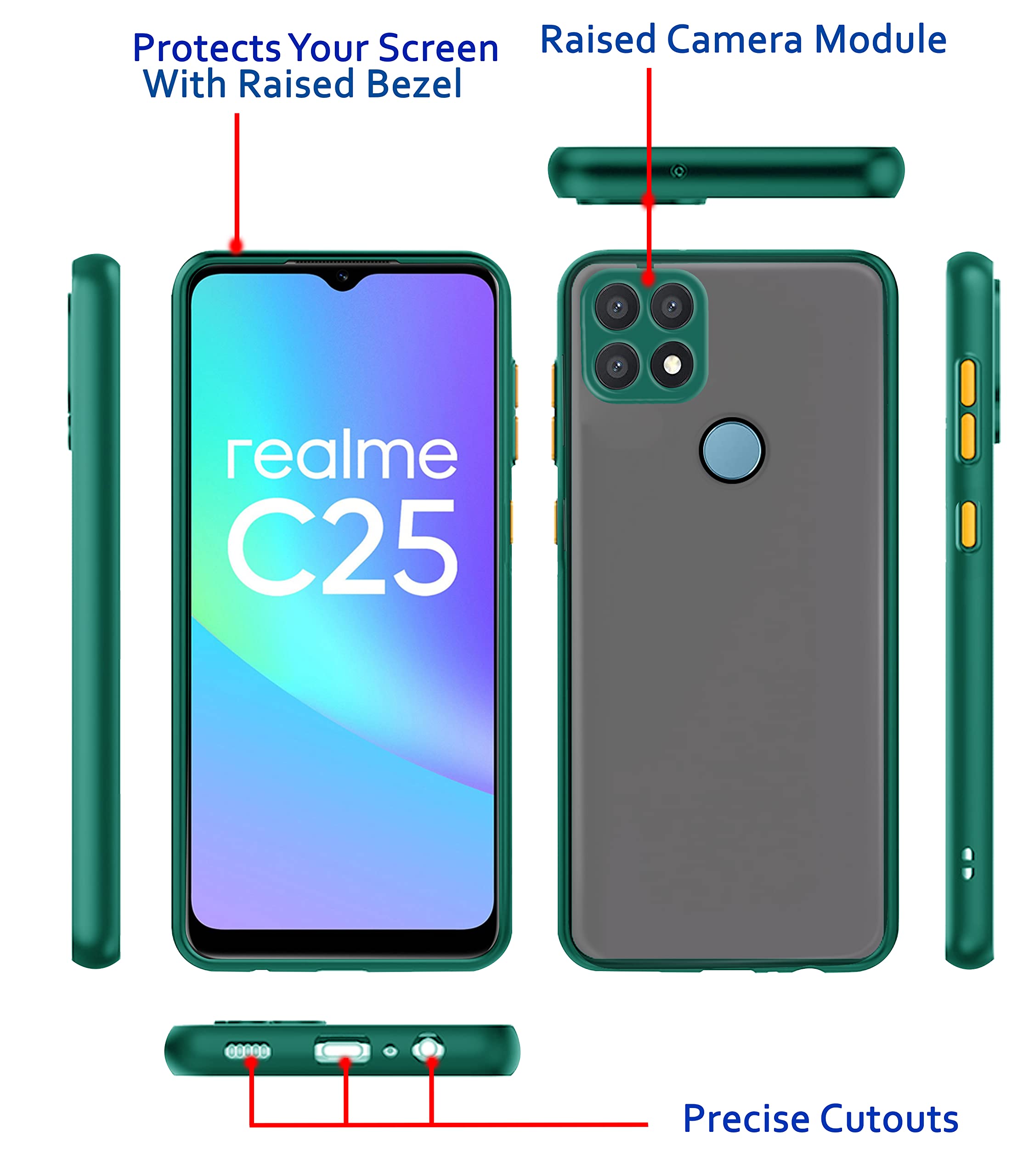 Pikkme Realme Narzo 30A/20/C25s/C25/C12 green back cover – photo 3