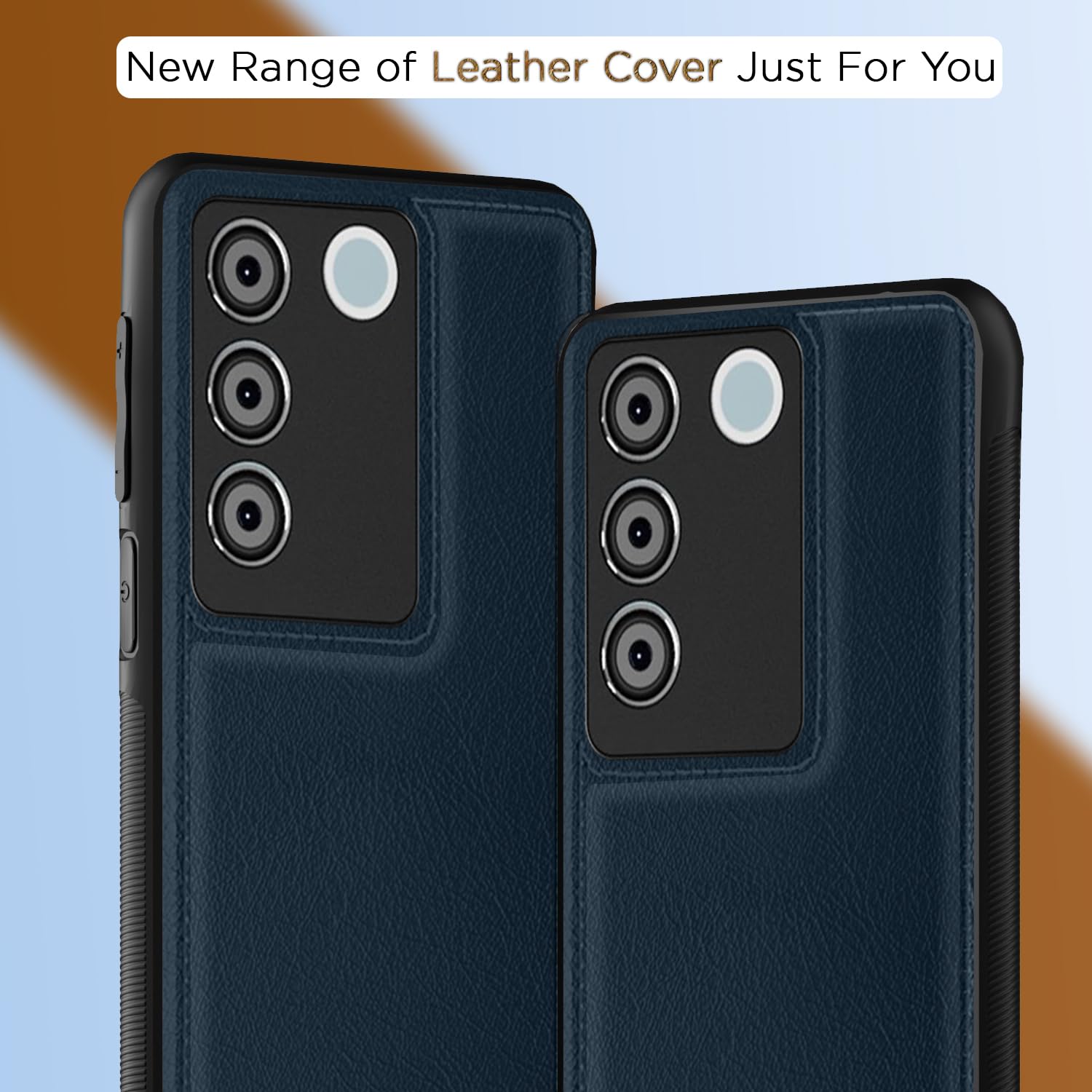 Pikkme Vivo V27 5G / V27 Pro Leatherback Back Case | Blue