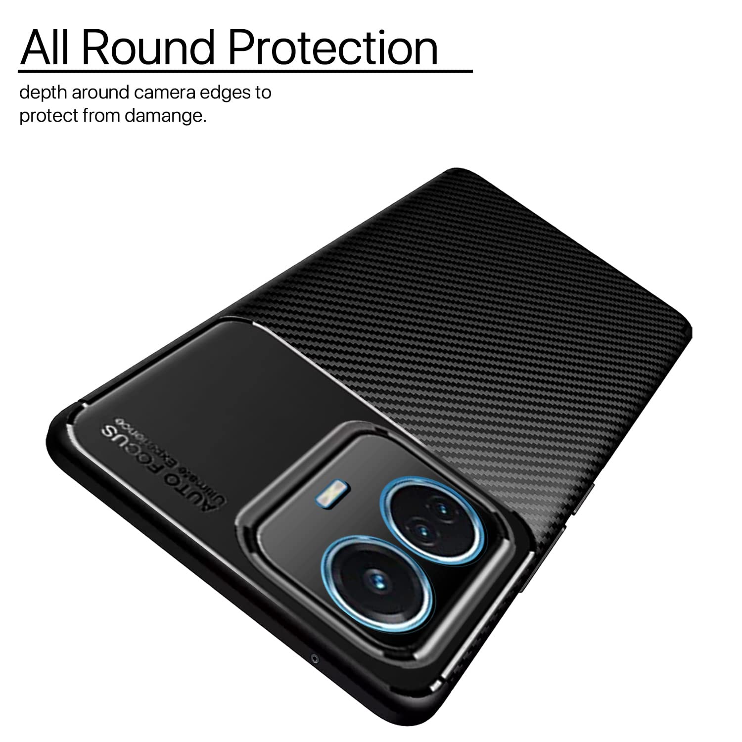 iQOO Z6 44W/Vivo T1 44W Carbon phone cover in black by Pikkme – photo 2