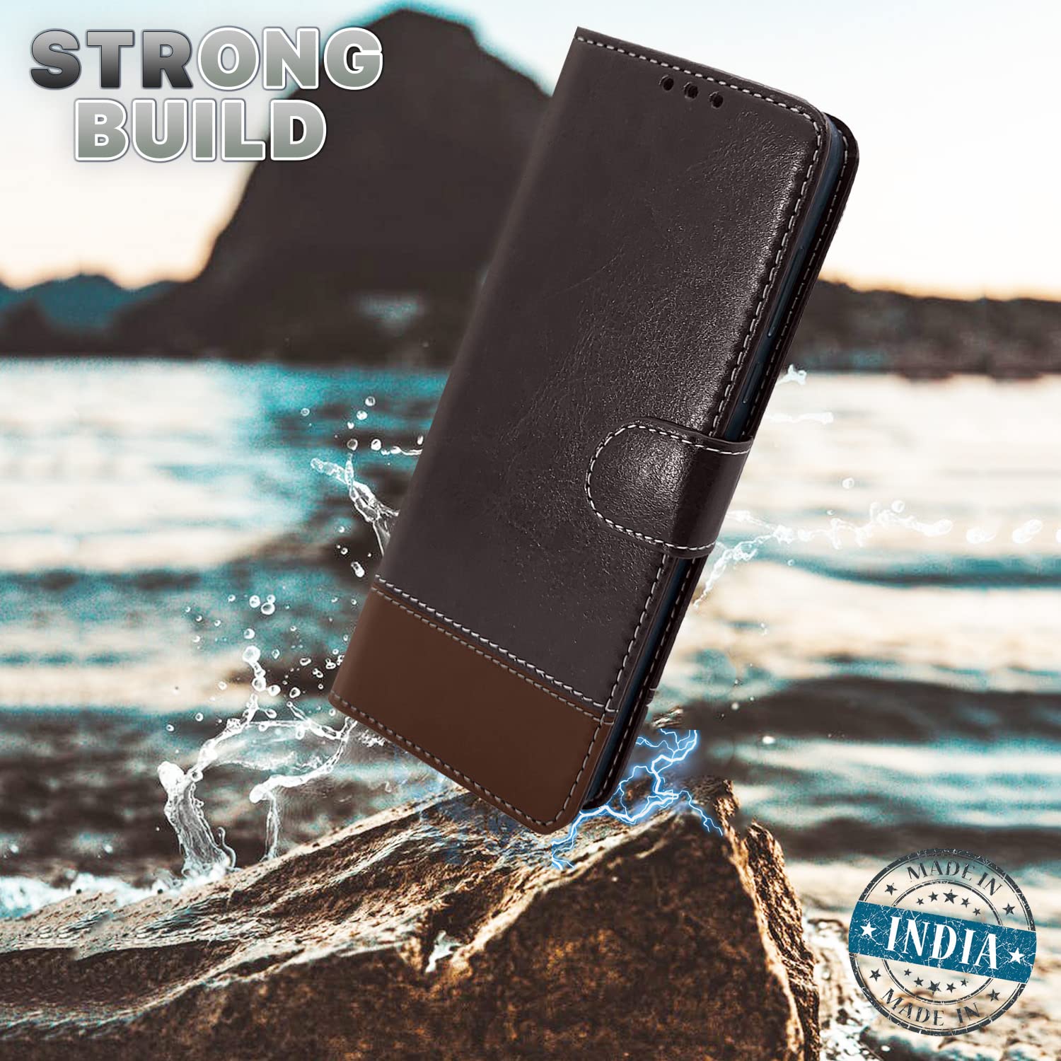 Redmi 9 Prime/Poco M2 Magnetic flip case in coffee & brown by Pikkme – photo 2