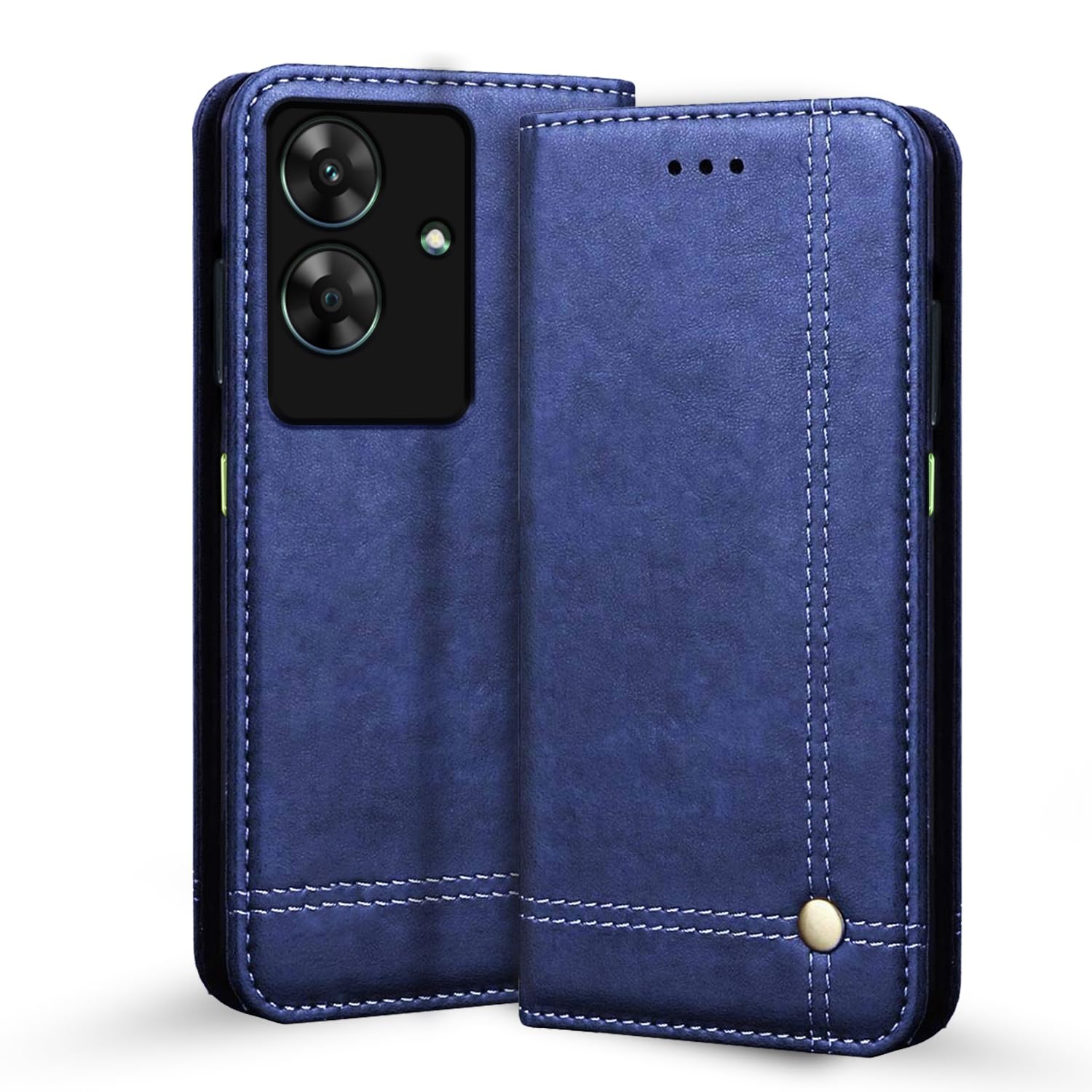 Pikkme Realme C61 / Realme Narzo N61 Premium Leather Magnet Flip Cover (Blue)