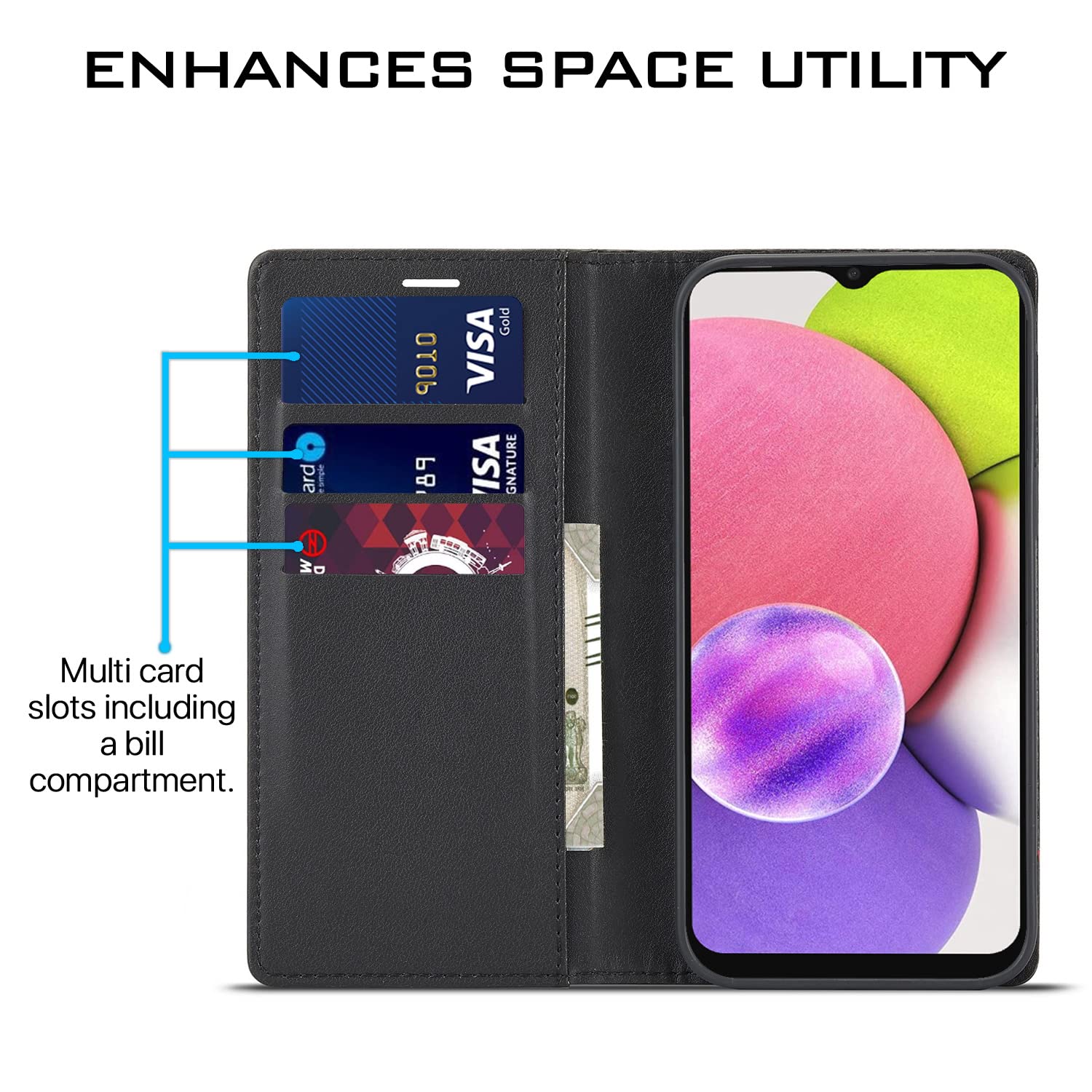 Pikkme Samsung A03s Wallet black wallet flip cover – photo 3