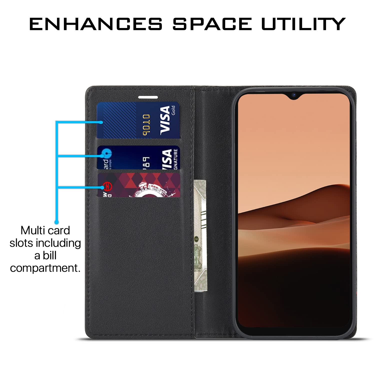 Black flip cover for Vivo Y12s/Y20/Y20i/Y20G – Pikkme – photo 3