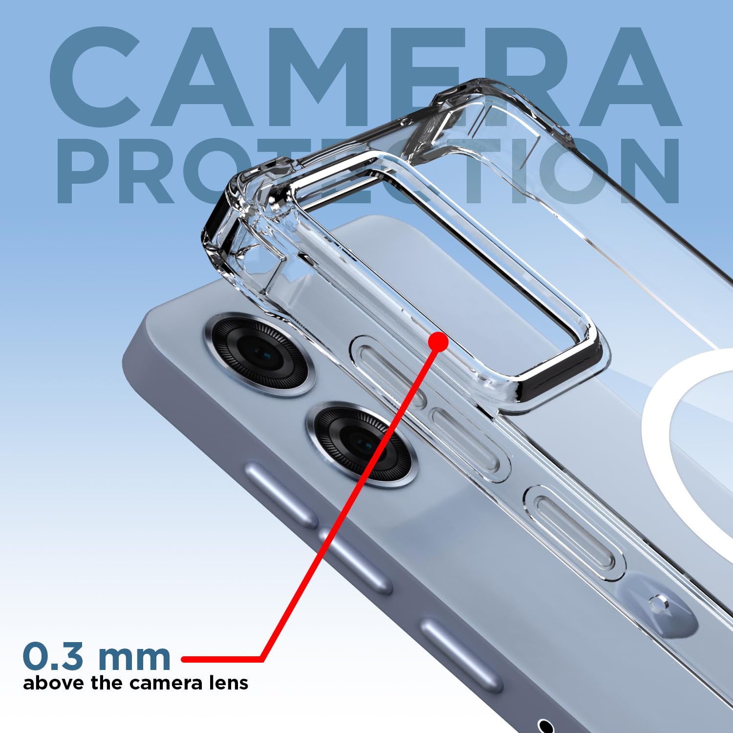 Pikkme Motorola Moto Edge 50 Fusion 5G Mag-Safe Shockproof PC + TPU Back Cover (Transparent)