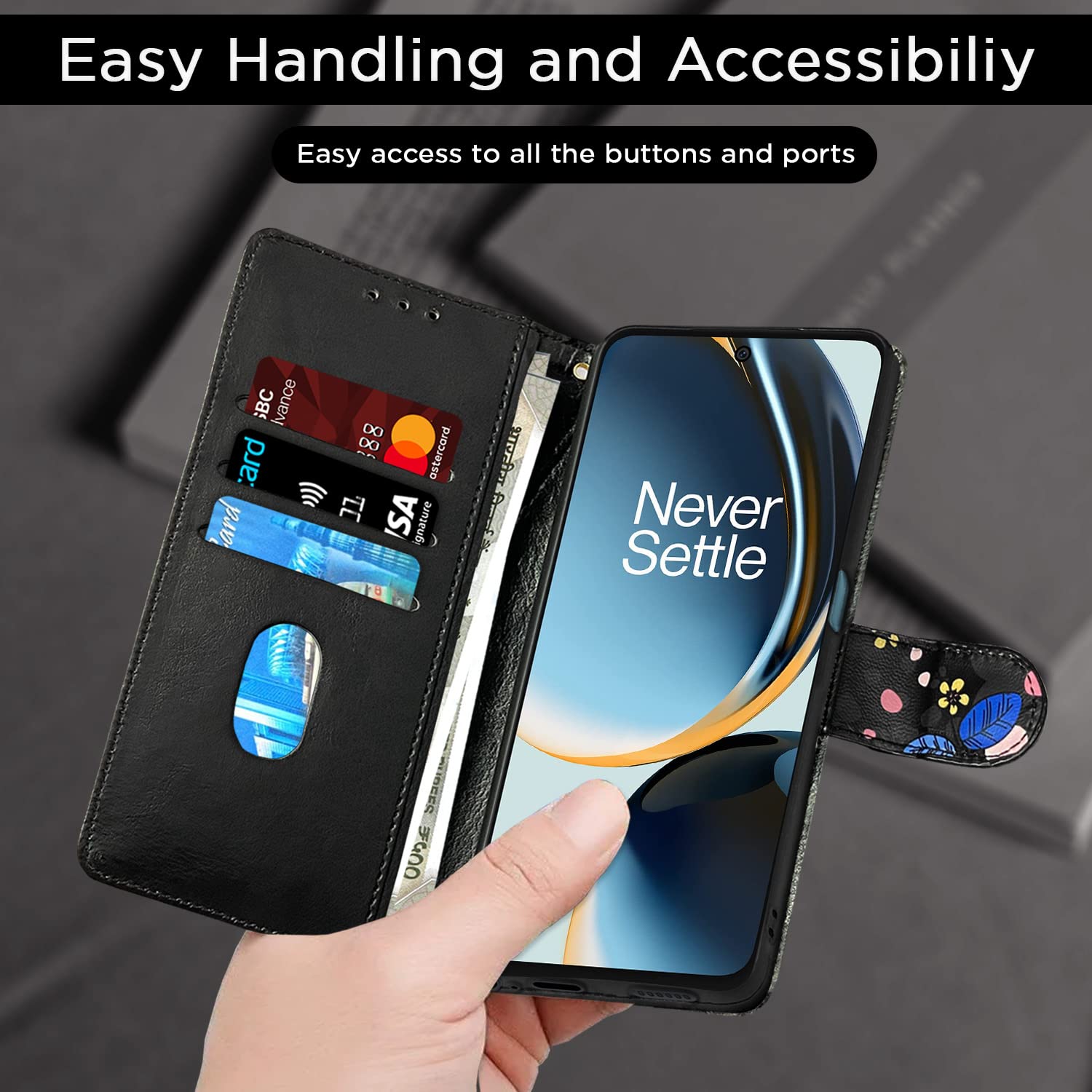 Black mobile flip cover for OnePlus Nord CE 3 Lite 5G – Pikkme – photo 6