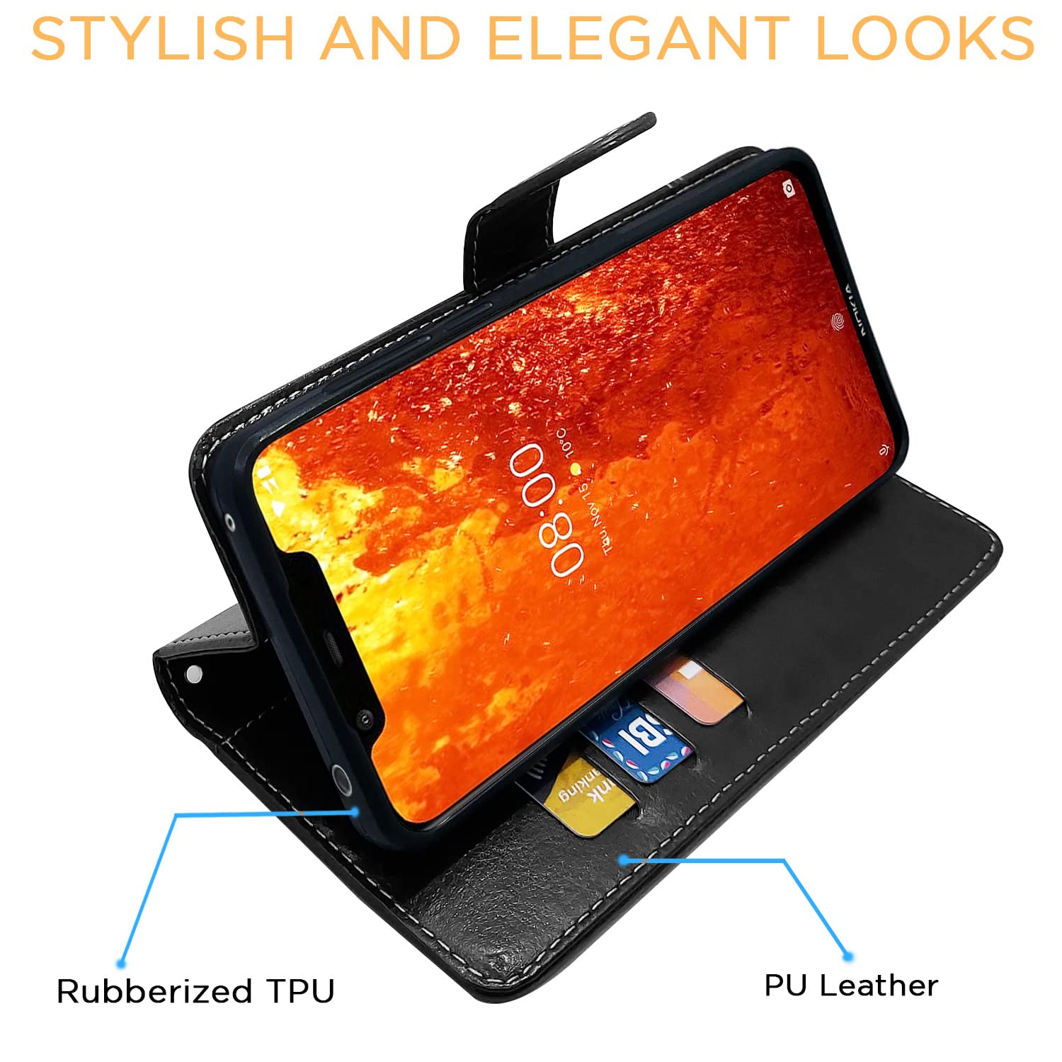 Pikkme black & brown flip case for Nokia 8.1 – photo 5