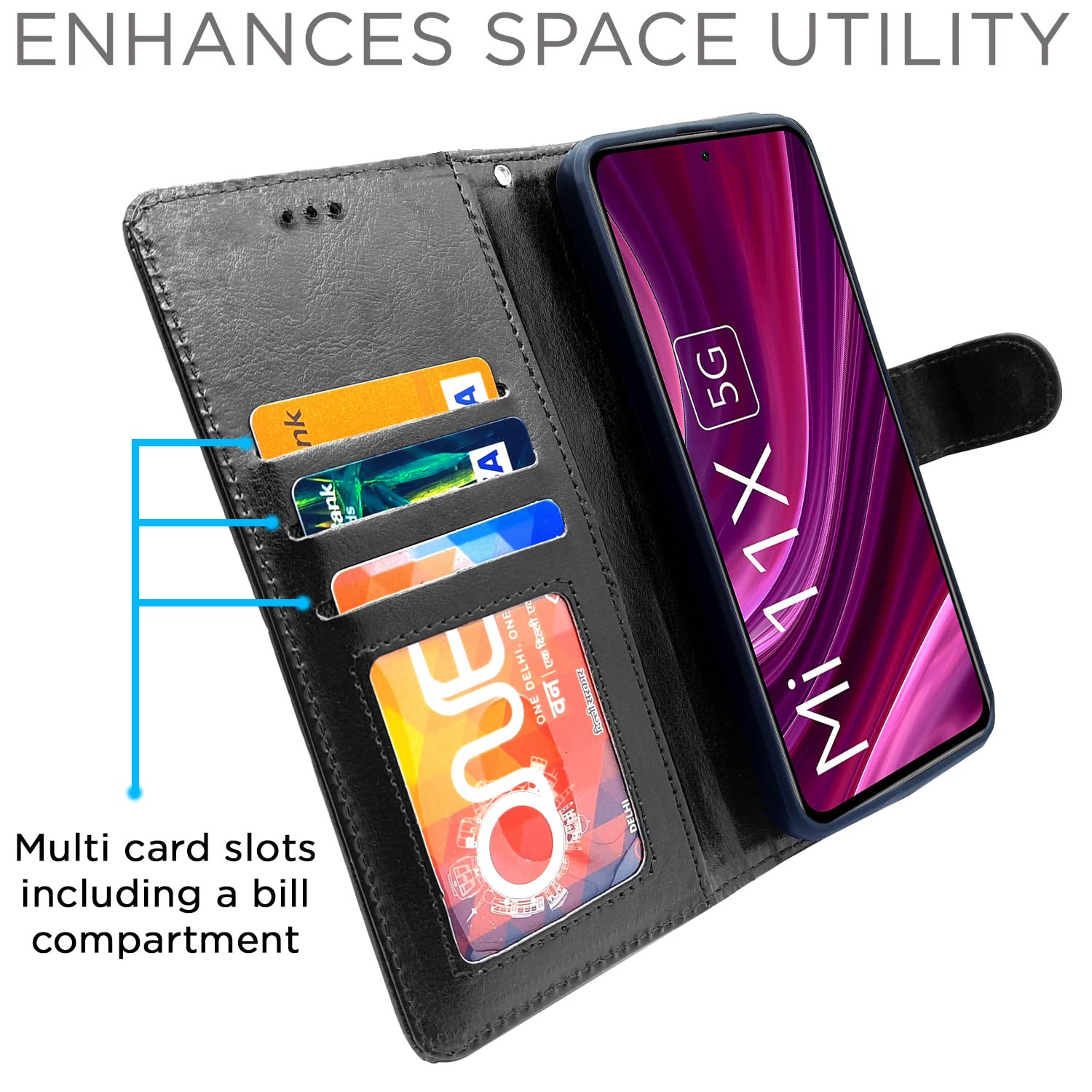 Pikkme Mi 11x / Mi 11x Pro Vintage Flip Cover (Black)