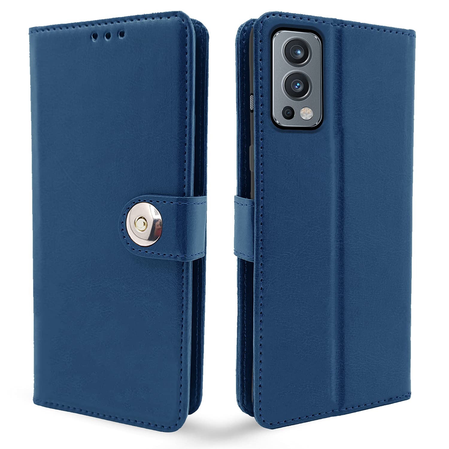 Blue button Magnetic flip case for OnePlus Nord 2 5G – Pikkme