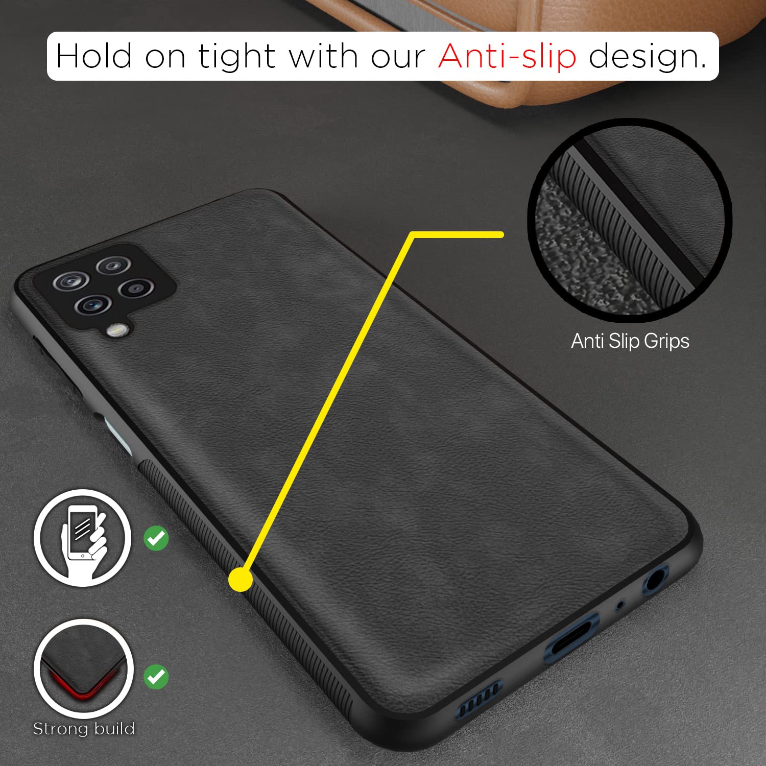 Pikkme Samsung M32 Prime/M32 4G Leather grey phone cover – photo 2