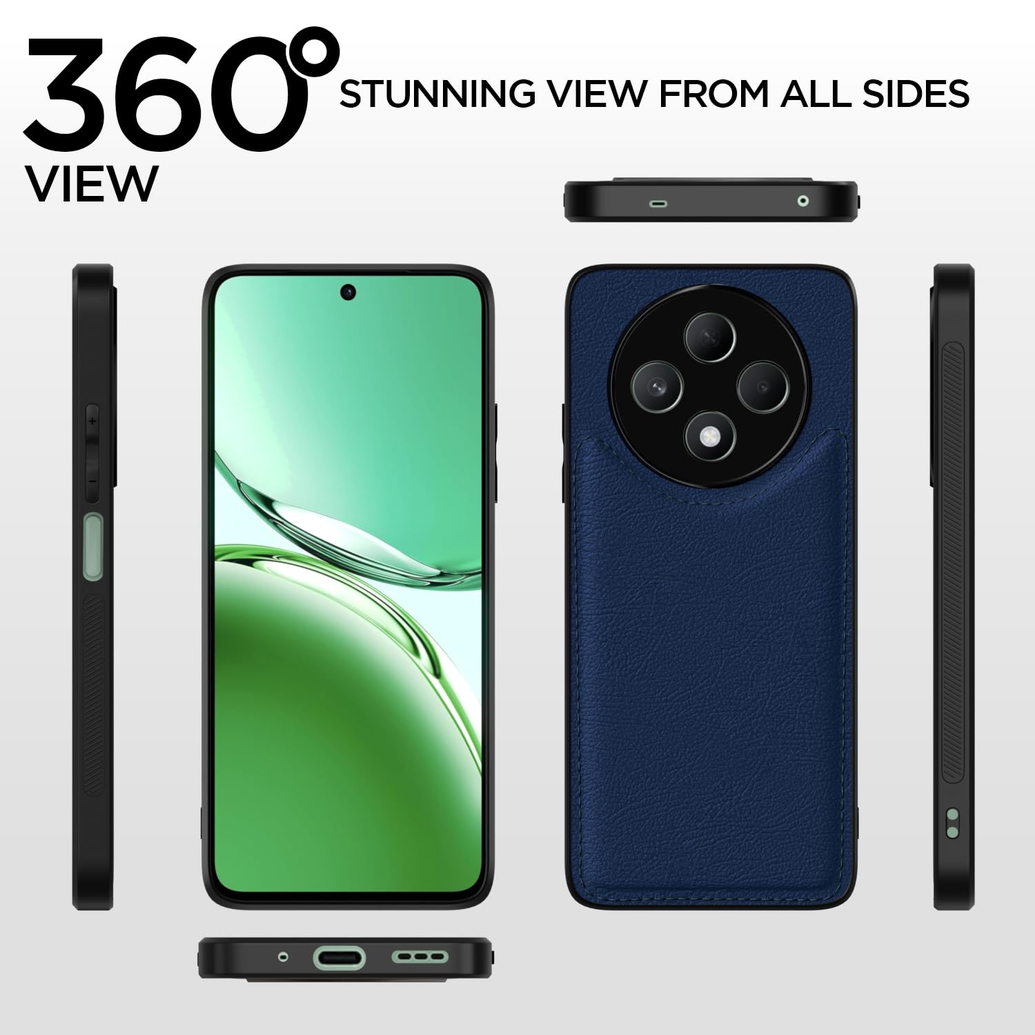 Pikkme Oppo F27 5G Leatherback Back Case | Blue