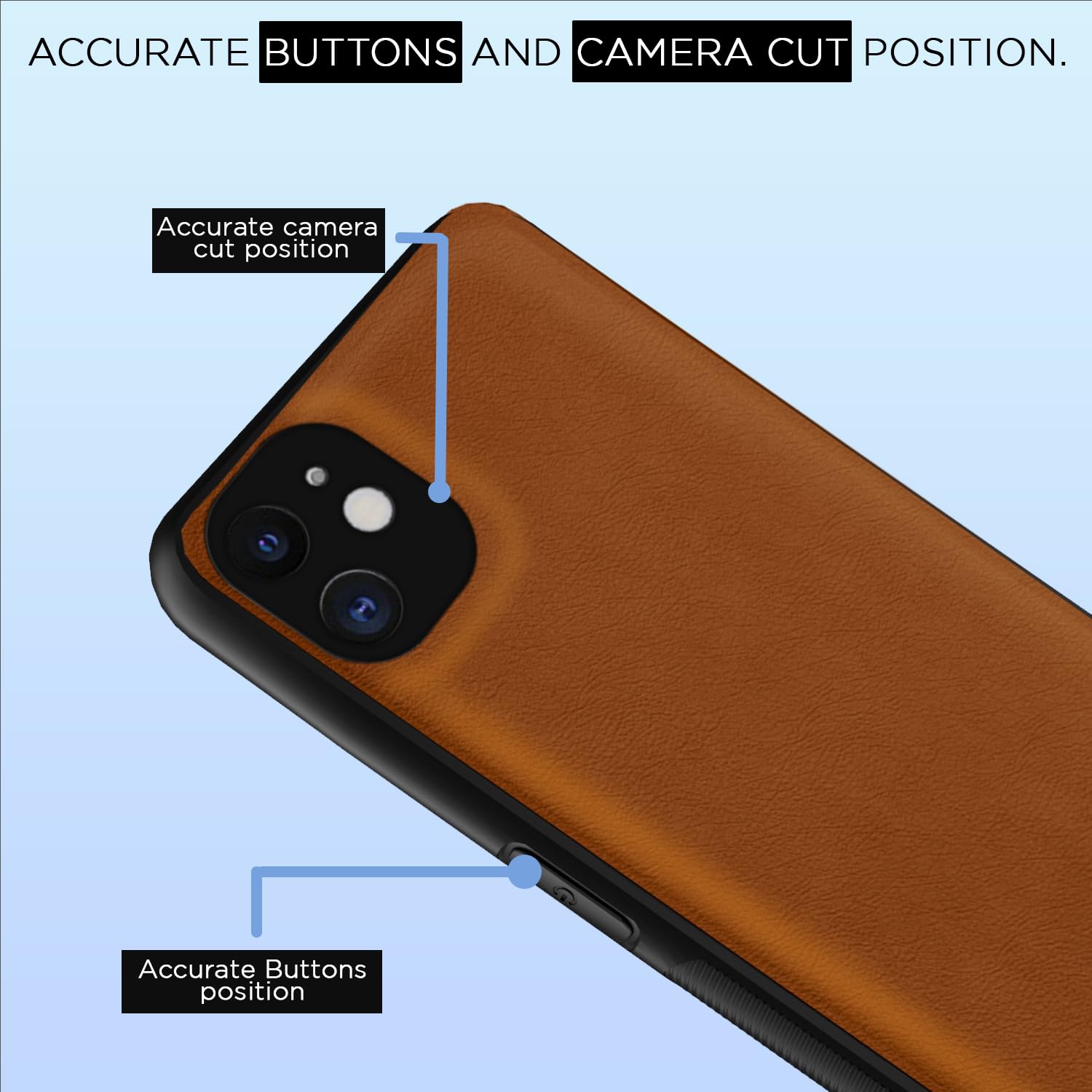 Pikkme iPhone 12 Flexible Pu Leather Leatherback Back Cover (Camel)