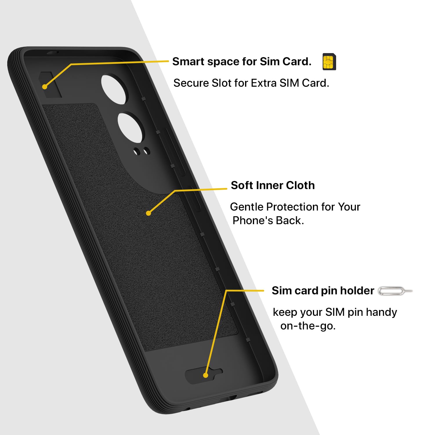 Pikkme OnePlus Nord Ce 4 Lite 5G Gencase Back Cover (Black)
