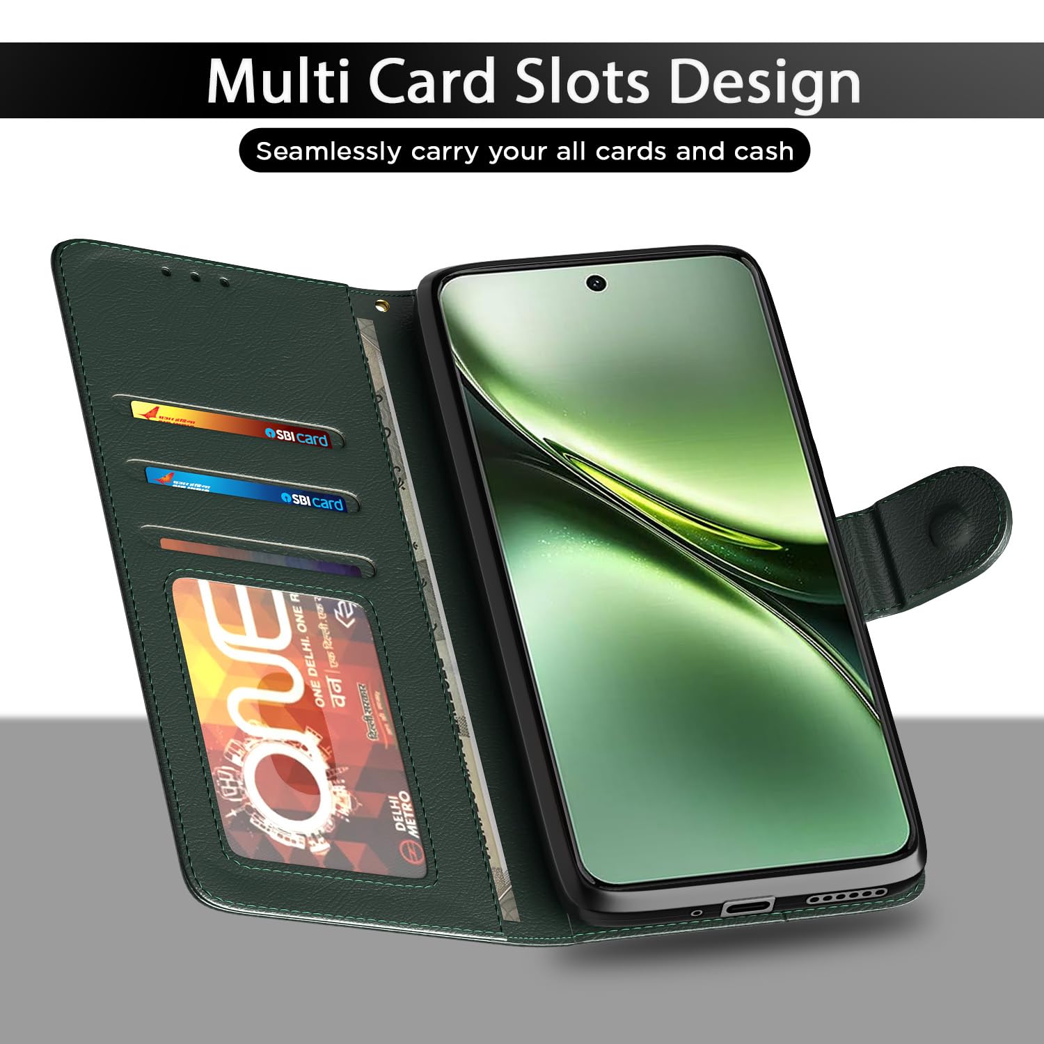 Pikkme Vivo X200 5G green wallet flip cover – photo 5
